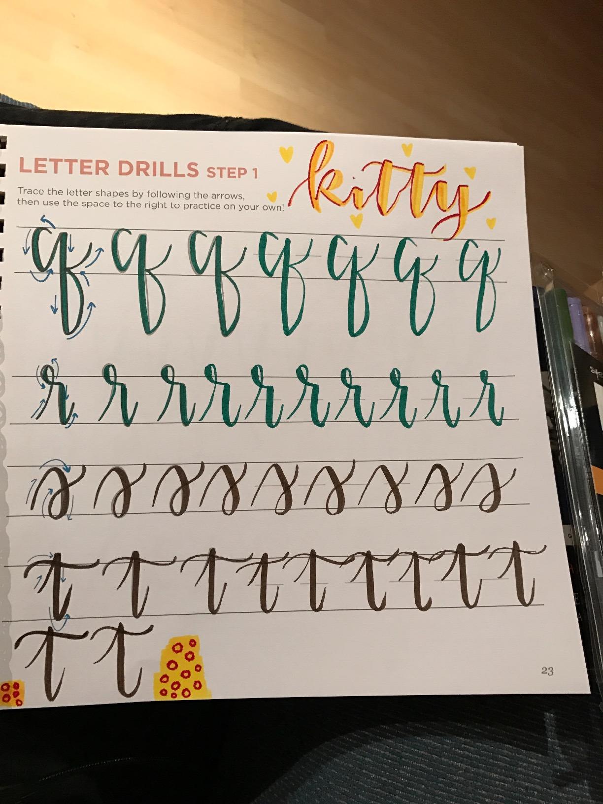 Hand Lettering 101: A Step-by-Step Calligraphy Workbook for Beginners (Gold Spiral-Bound Workbook with Gold Corner Protectors) customer photo 1