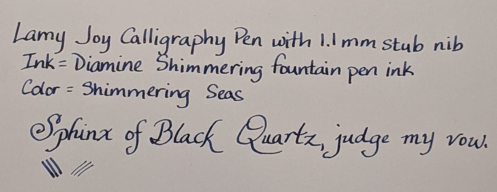 Lamy joy black - calligraphy fountain pen with ergonomic grip & polished steel nib in line width 1.1 mm - Calligraphy Fountain Pen with ribbon nib - incl. ink cartridge T 10 blue customer photo 2