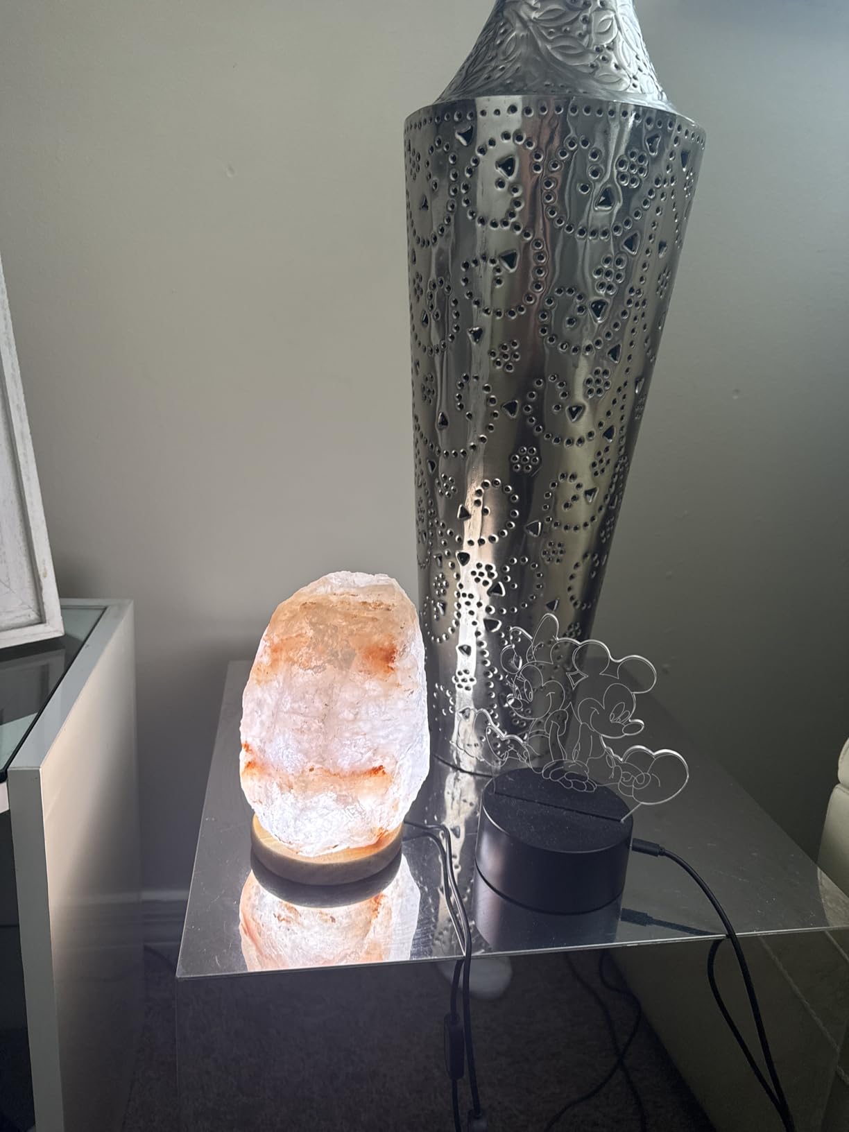 WBM Salt Lamp - USB Himalayan Salt Lamp with Touch Dimmer Control, Natural Pink Crystal, 5-7 lbs, Wooden Base, LED Bulb, Room Decor, Home Decor, Relaxation, Ambiance, Gift customer photo 2