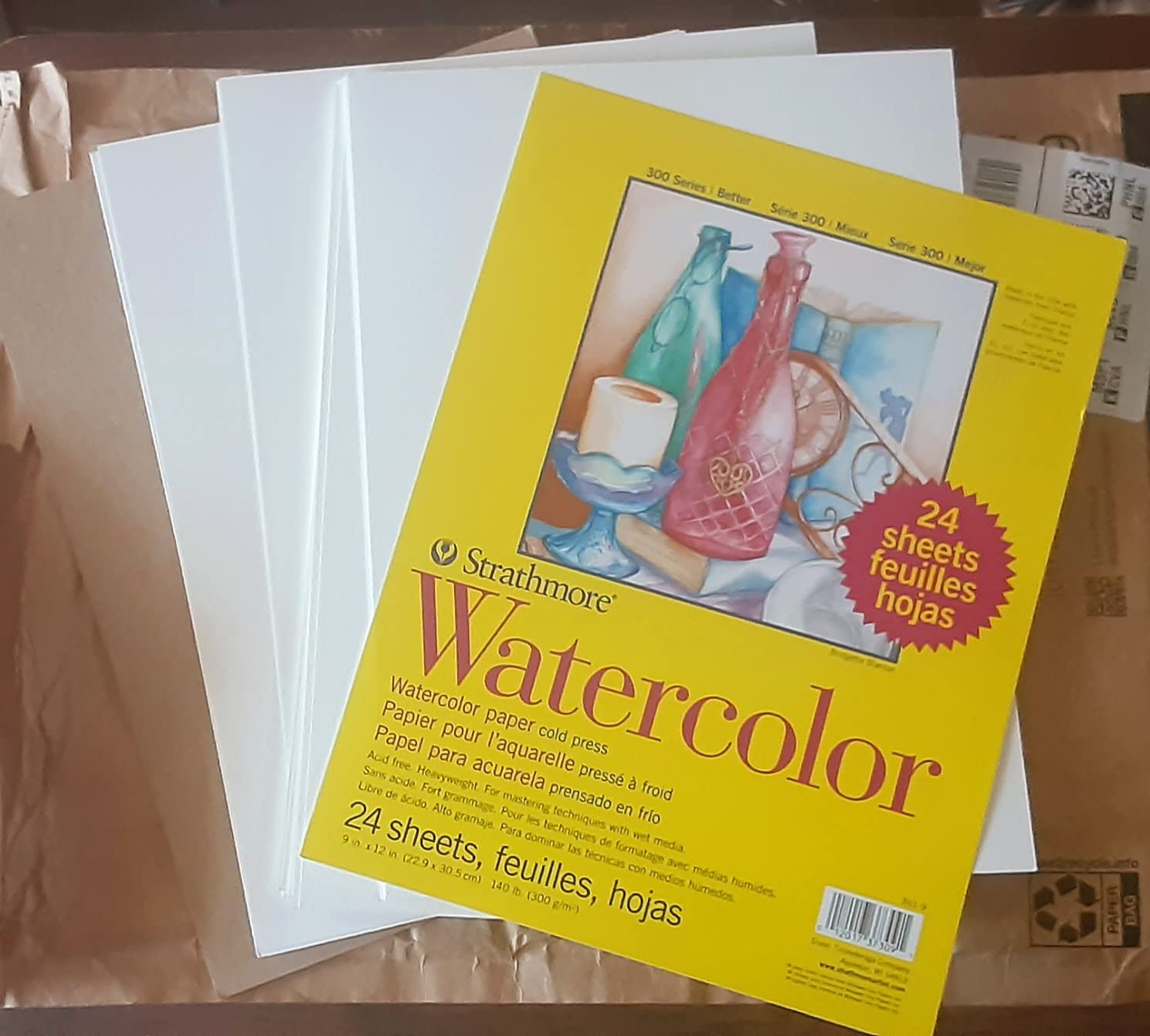 Strathmore 300 Series Watercolor Paper Pad, 9x12 inches, 24 Sheets (140lb/300g) - Artist Paper for Adults and Students - Watercolors, Mixed Media, Markers and Art Journaling customer photo 2