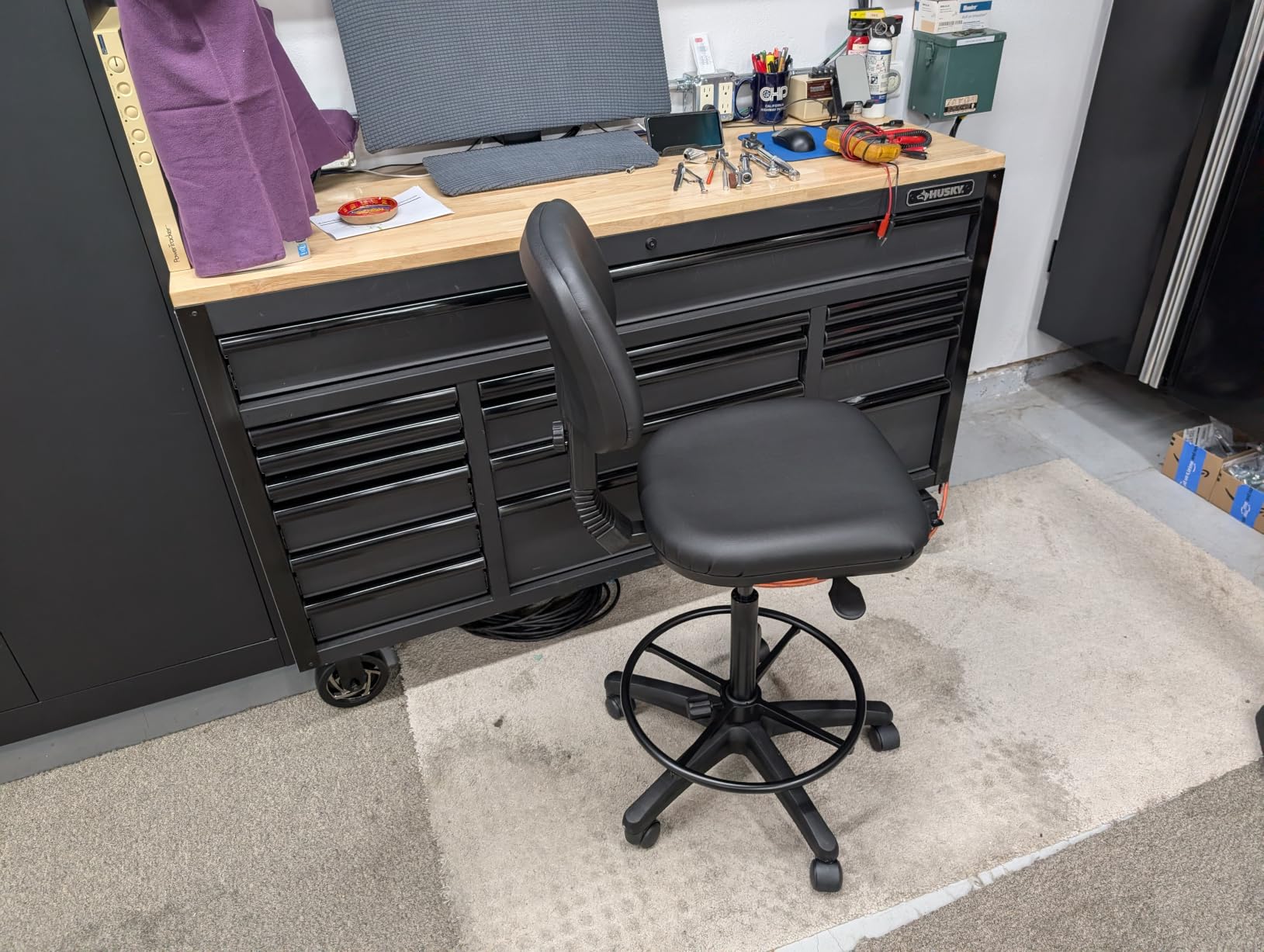 Office Star DC Series Adjustable Drafting Chair with Foot Ring and Sculptured Foam Seat, Black Vinyl customer photo 1