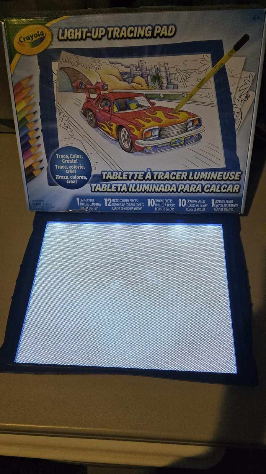 Crayola Light Up Tracing Pad - Blue, Drawing & Tracing Projector for Kids, Sketching Light Box Table, Toys for Kids, Gift for Girls & Boys, Ages 6+ customer photo 1