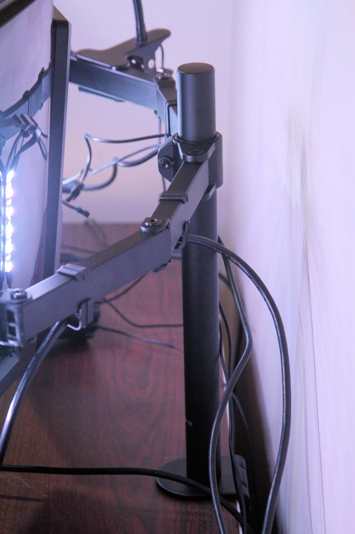 VIVO Dual Monitor Desk Mount, Holds 2 Computer Screens up to 30 inches and 22lbs Each, Heavy Duty Fully Adjustable Steel Stand with C-Clamp and Grommet, Black, STAND-V002 customer photo 2