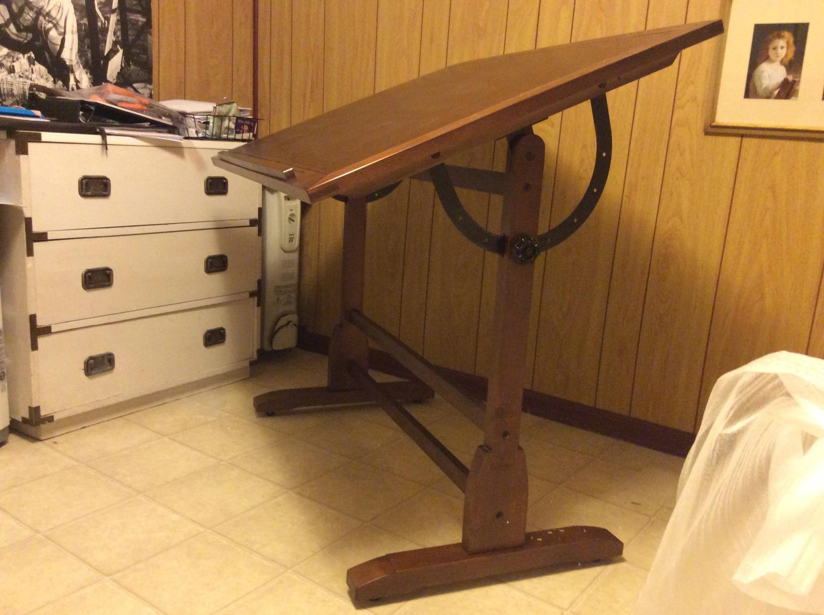 Studio Designs Vintage Rustic Oak Drafting Table, Top Adjustable Drafting Table Craft Table Drawing Desk Hobby Table Writing Desk Studio Desk, 36''W x 24''D customer photo 2