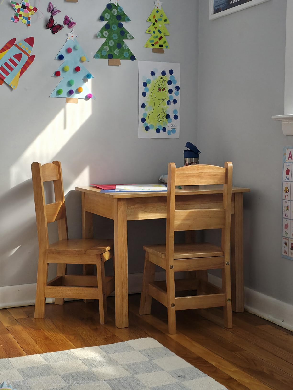 Melissa & Doug Solid Wood Table and 2 Chairs Playroom Furniture customer photo 2