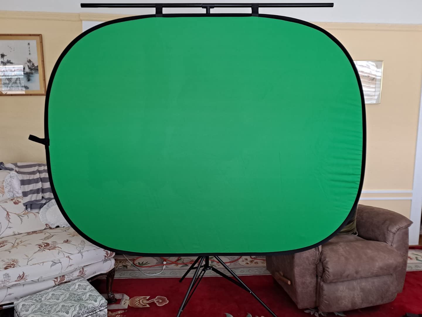 NEEWER Chromakey Backdrops, Double Sided Green Screen and Blue Screen, 2 in 1 Collapsible and Reversible Background for Photography, Gaming and Live Streaming, 5'×6.6'/1.5m×2m (Green/Blue) customer photo 2