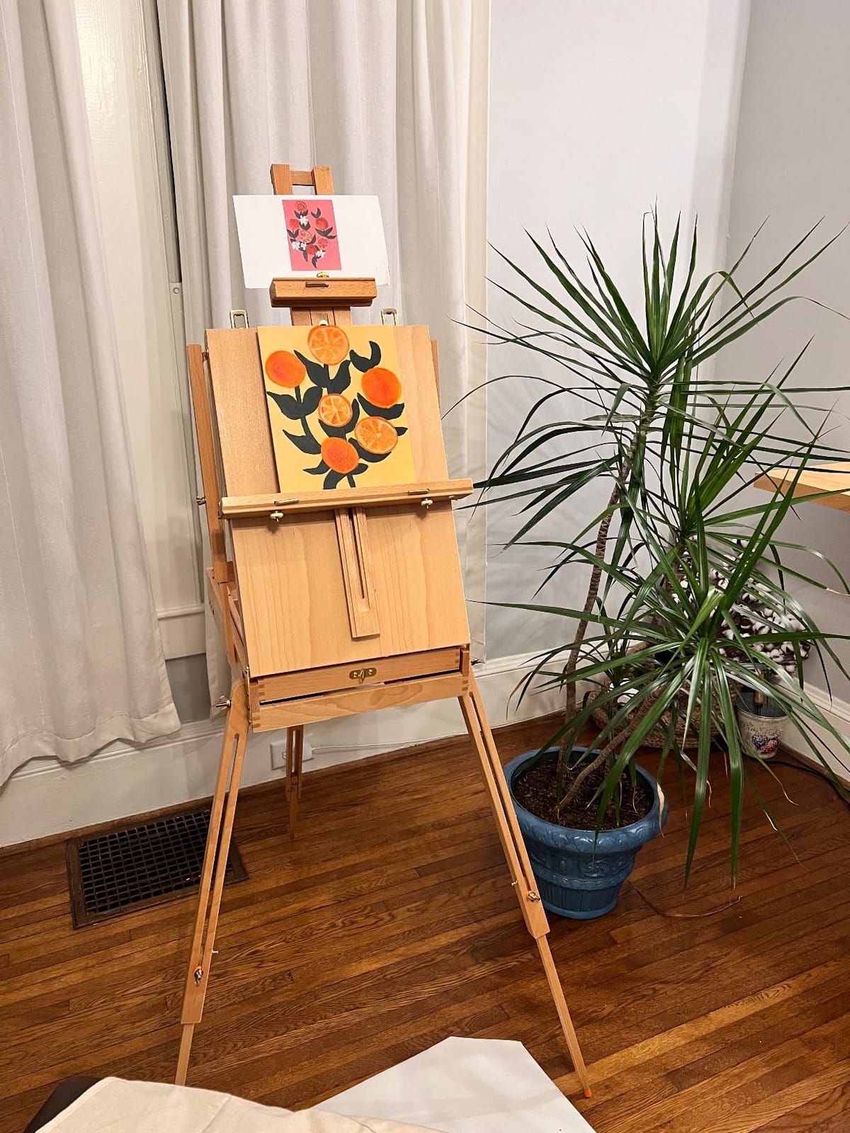 U.S. Art Supply Large Beechwood French Easel, Adjustable Plein Air Easels customer photo 2
