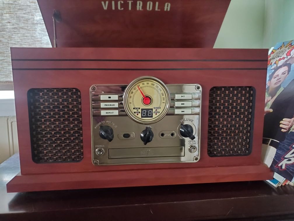 Victrola Quincy - 6-in-1 Bluetooth Record Player - Mahogany customer photo 1