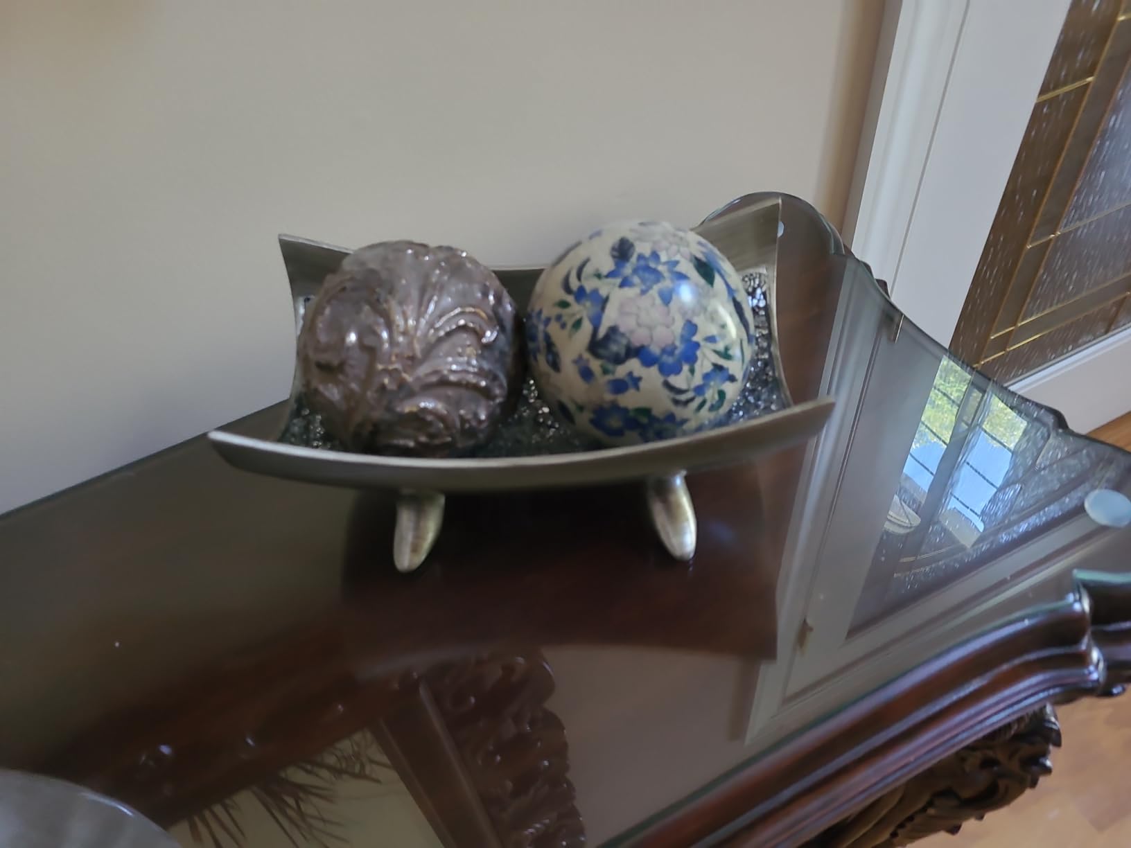 Creative Scents Schonwerk Brown Decorative Bowl for Home Decor - Dining Room Centerpiece - Coffee Table Decor for Living Room - 10