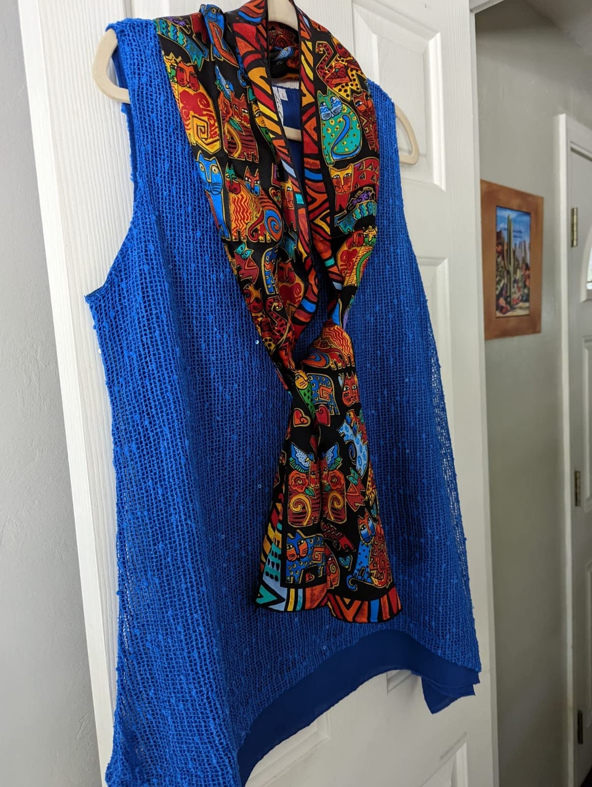 Women 100% Silk Scarves Van Gogh Painted Scarf customer photo 1