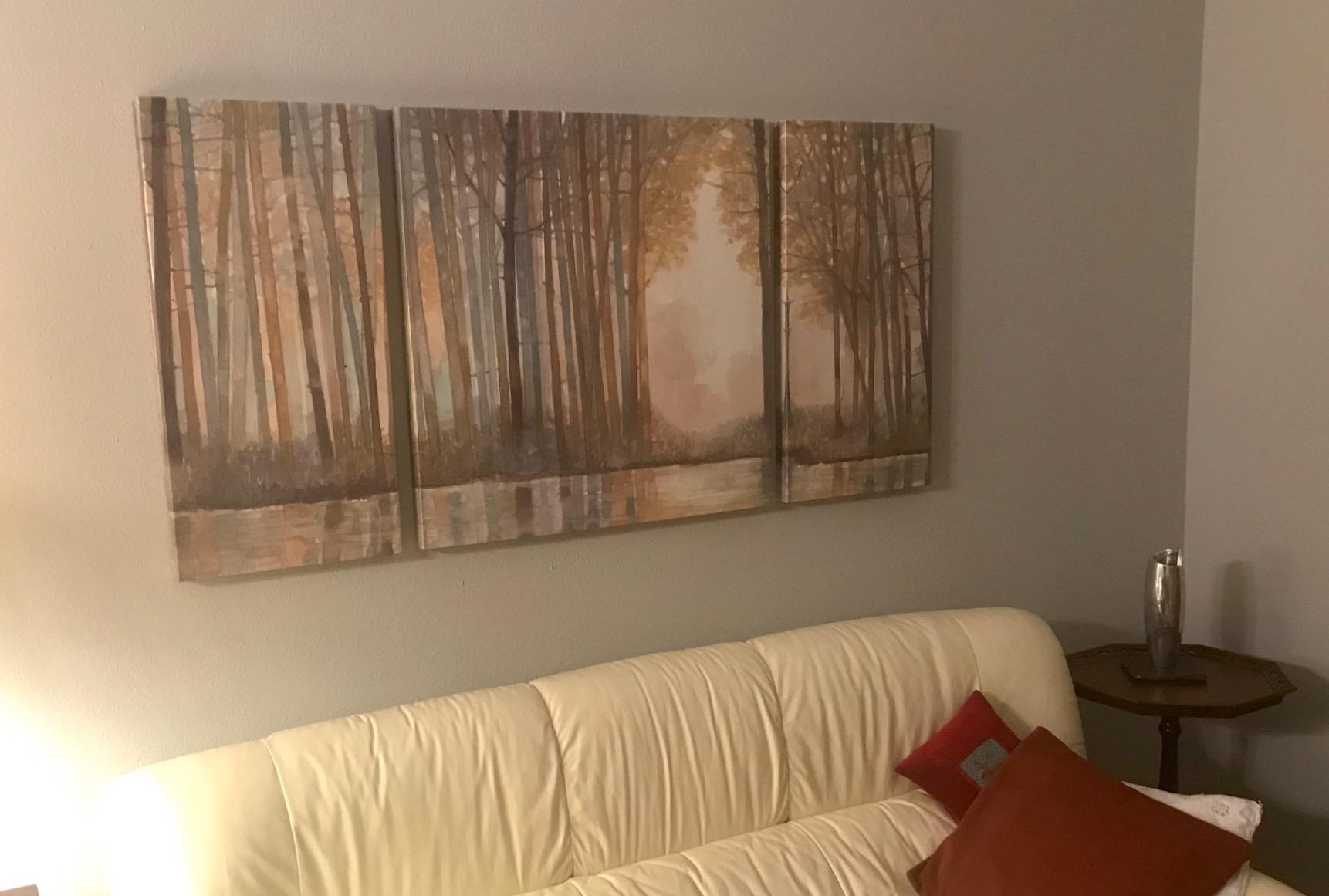 Madison Park Wall Art Living Room Décor - Triptych Scenery Watercolor Canvas, Home Accent Modern Dining Decoration, Ready to Hang Painting for Bedroom, Multi-Sizes, Natural Forest Reflection 3 Piece customer photo 2