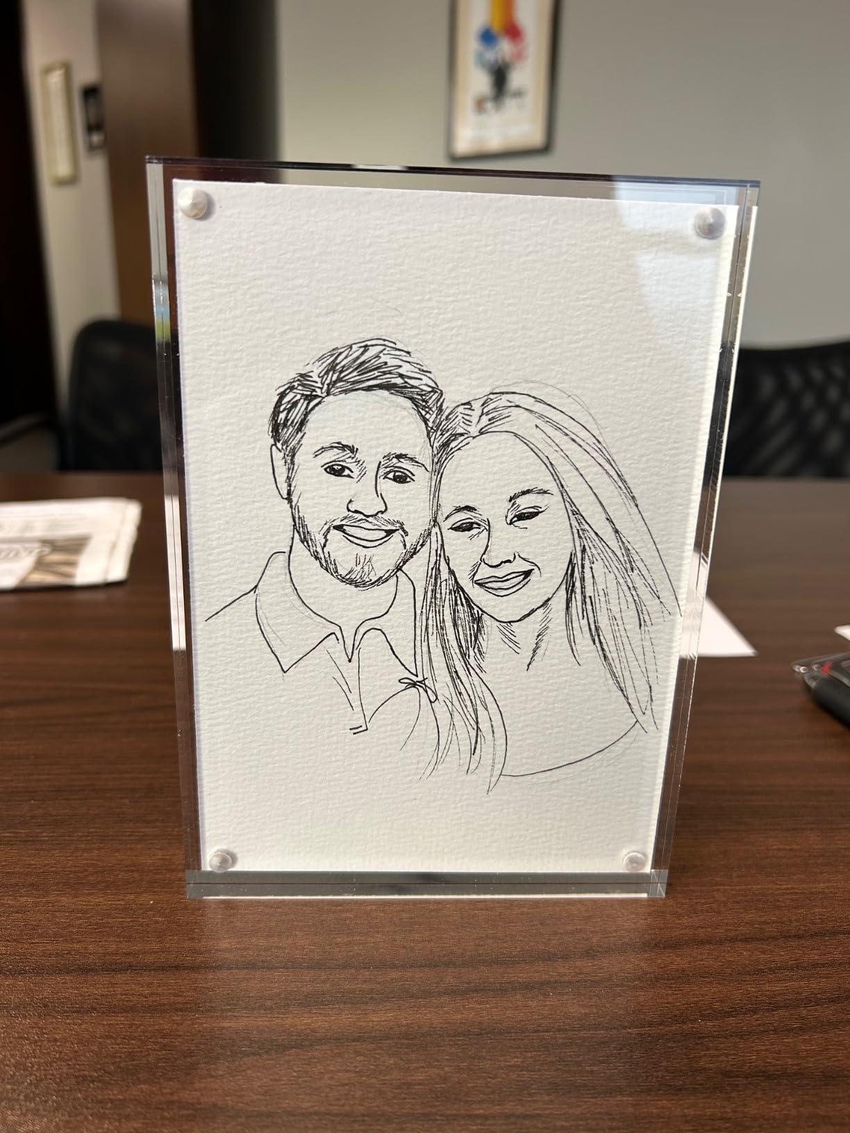 Boxalls 5x7 Inches Acrylic Picture Frame, Double Sided Clear Frameless Photo Frames with Magnetic Desktop Transparent customer photo 1
