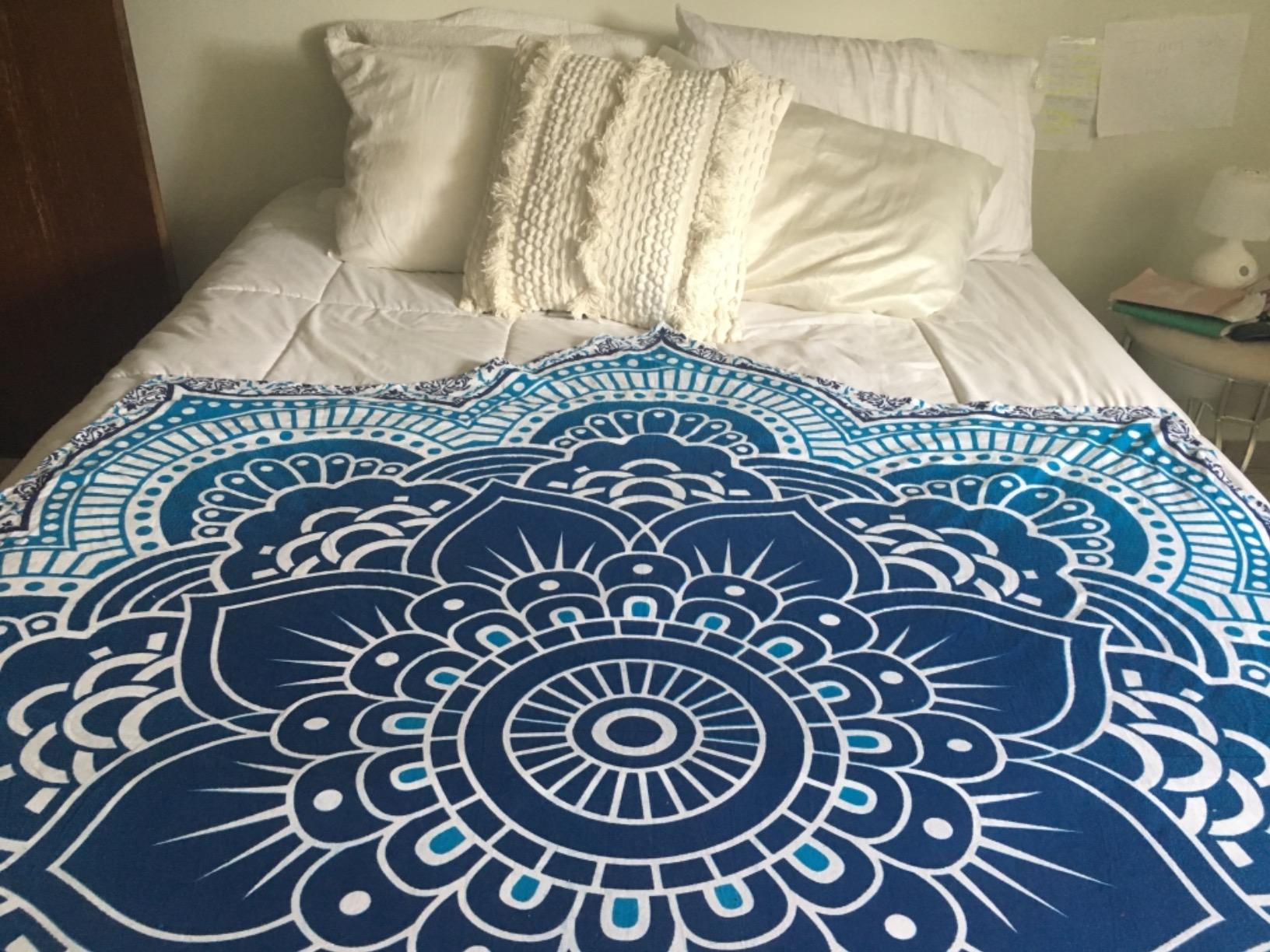 The Boho Street Turquoise Tree of Life Twin Size Indian Bohemian Wall Art - Mandala, Hippie Tapestries Psychedelic Boho Tapestry, Wall Hanging for Bedroom (52x82 Inches) customer photo 2
