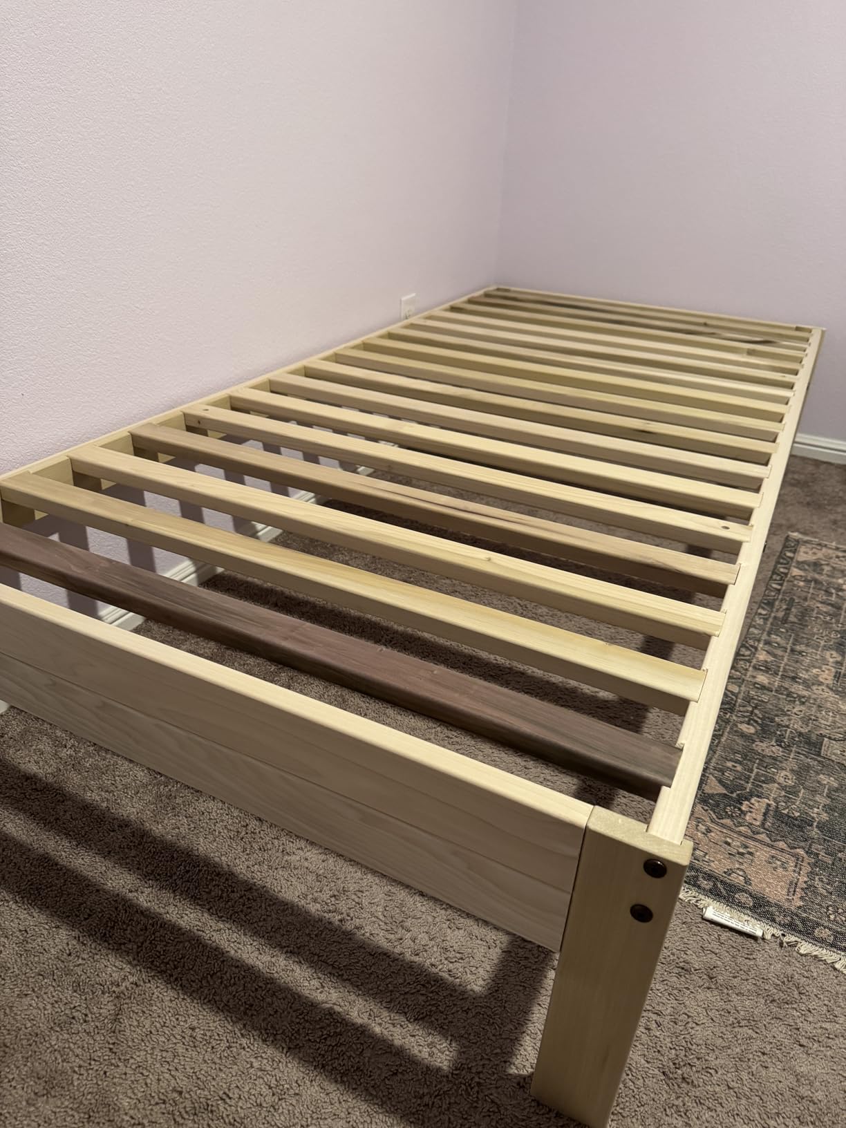 KD Frames Nomad Platform Bed - Queen Bed Frame - Unfinished Wood Bed Frame - Minimalist Swedish Design - Natural Wood Bed - Easy Assembly, No Box Spring Needed - Solid Wood Queen Platform Bed customer photo 1