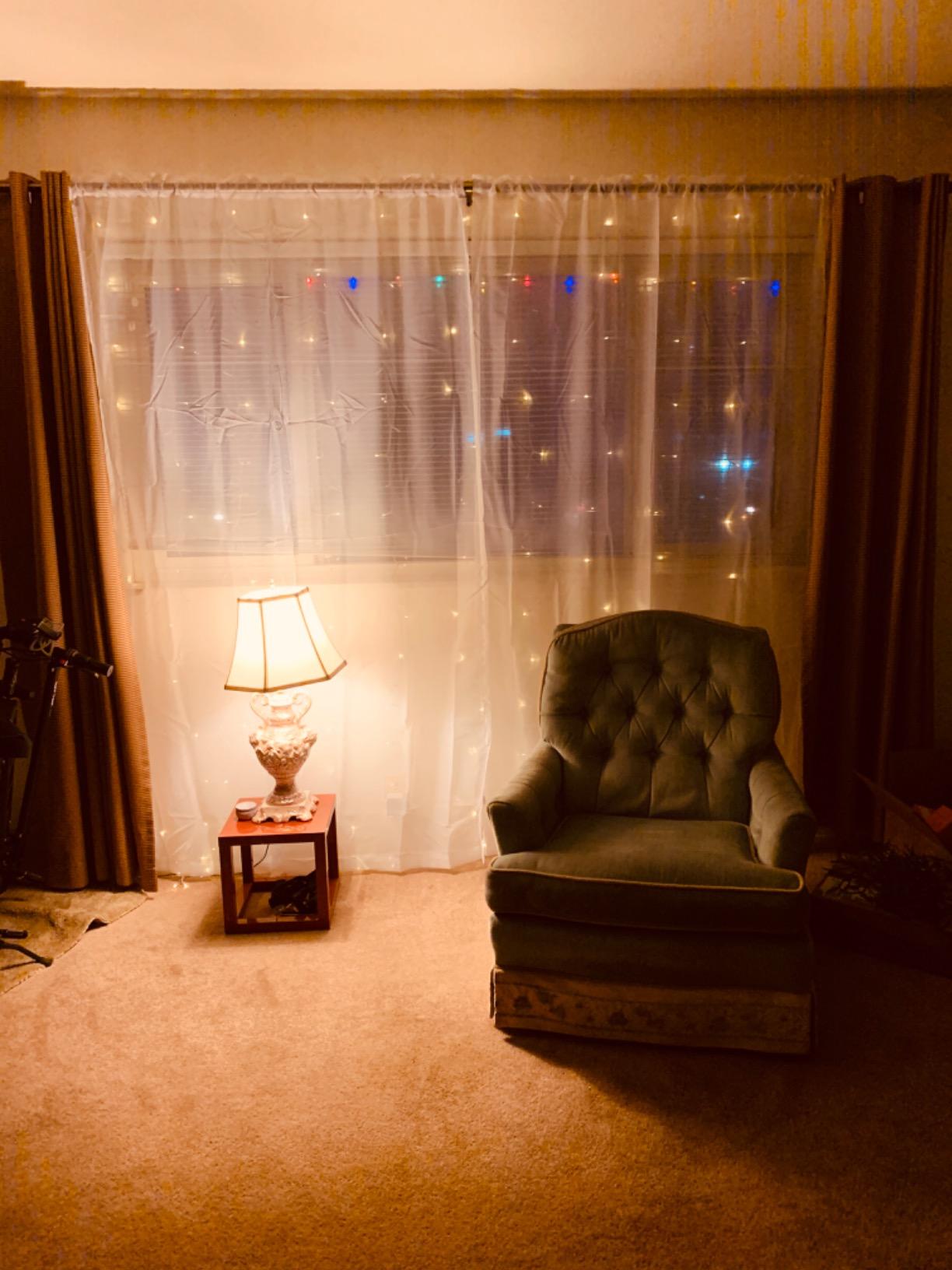 Twinkle Star 300 LED Curtain String Lights, Warm White customer photo 1