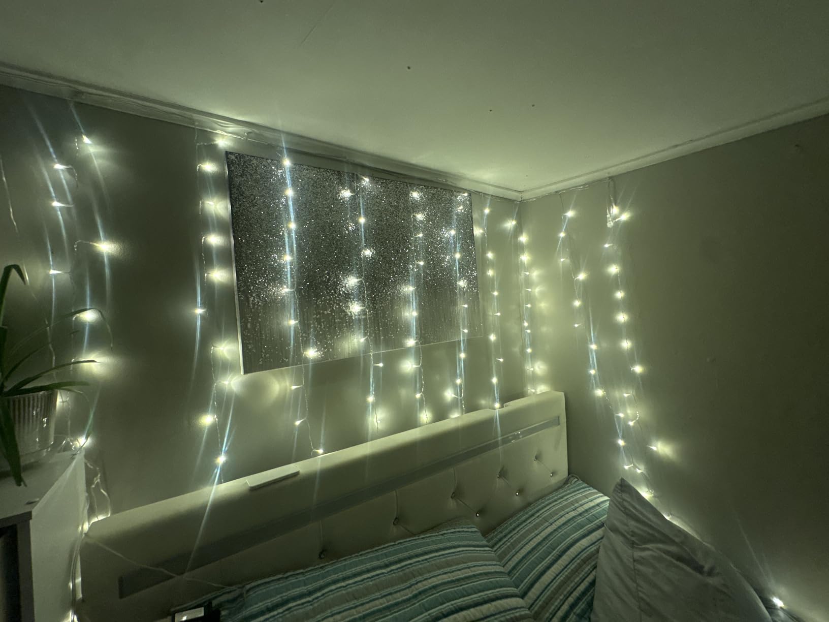 Twinkle Star 300 LED Curtain String Lights, Warm White customer photo 2