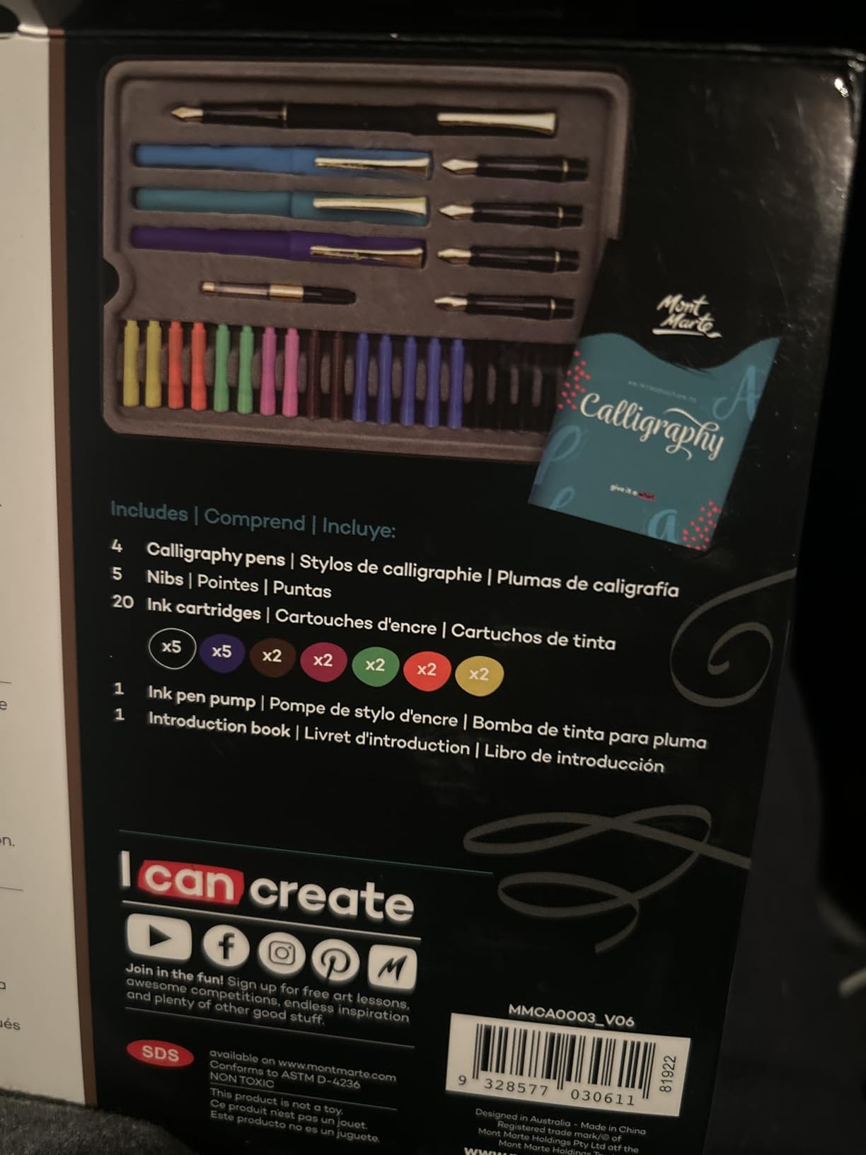 Mont Marte Calligraphy Set, 32 Piece. Includes Calligraphy Pens, Calligraphy Nibs, Ink Cartridges, Introduction Booklet and Exercise Booklet, Packaging May Vary customer photo 1
