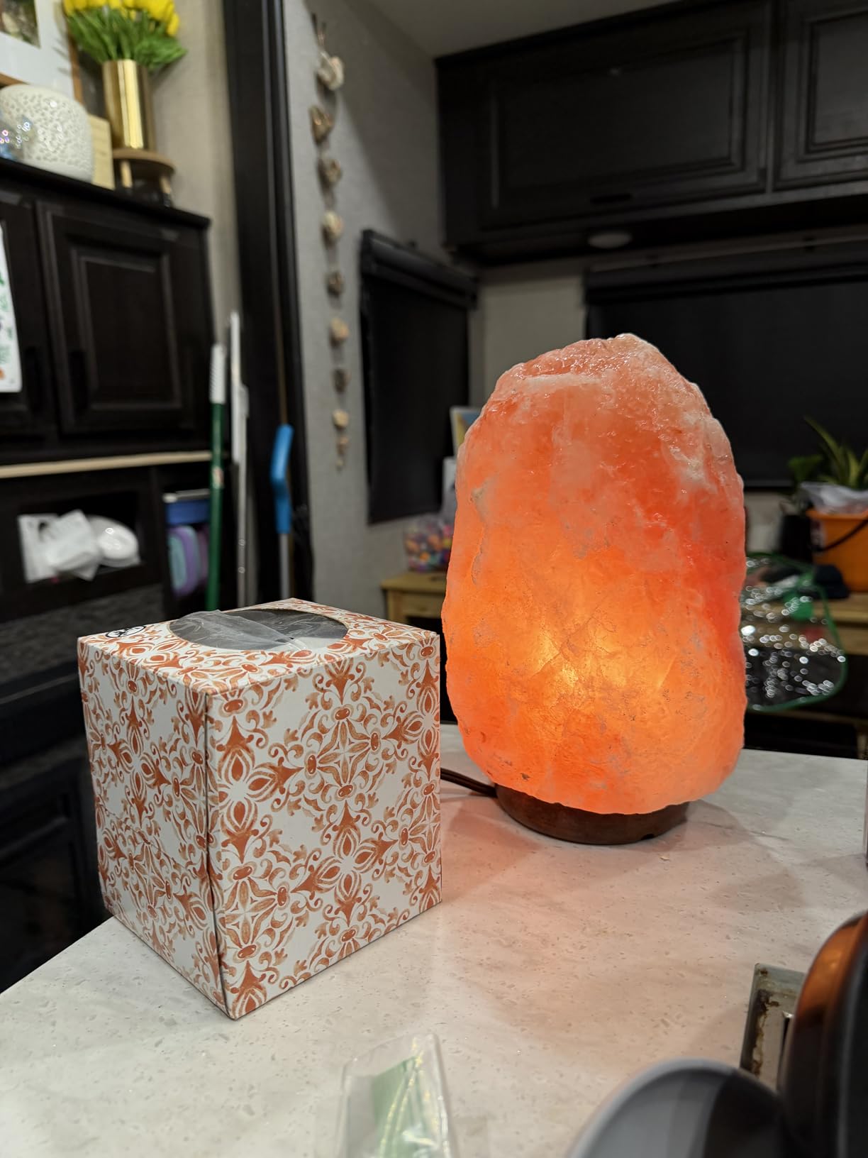 Himalayan Salt Lamp for Bedroom Large 8-10 Inch Pink Salt Rock Lamp with Dimmer, Wooden Base & Spare Bulbs | Calming Ambient Night Light | Thoughtful Wellness Gift for Women, Home, or Office customer photo 1