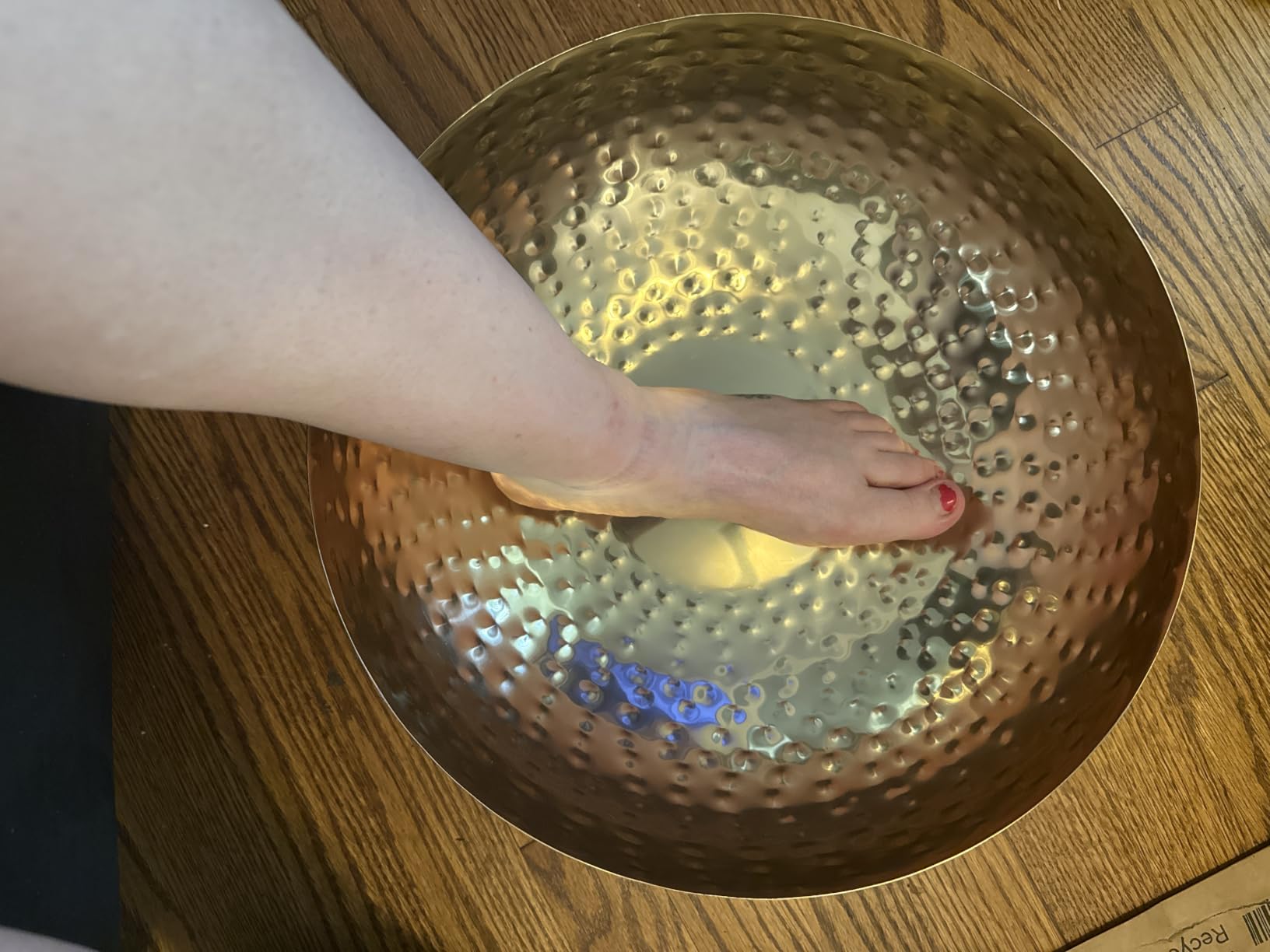 Creative Co-Op Round Hammered Metal Serving and Mixing Bowl, Gold Finish customer photo 1