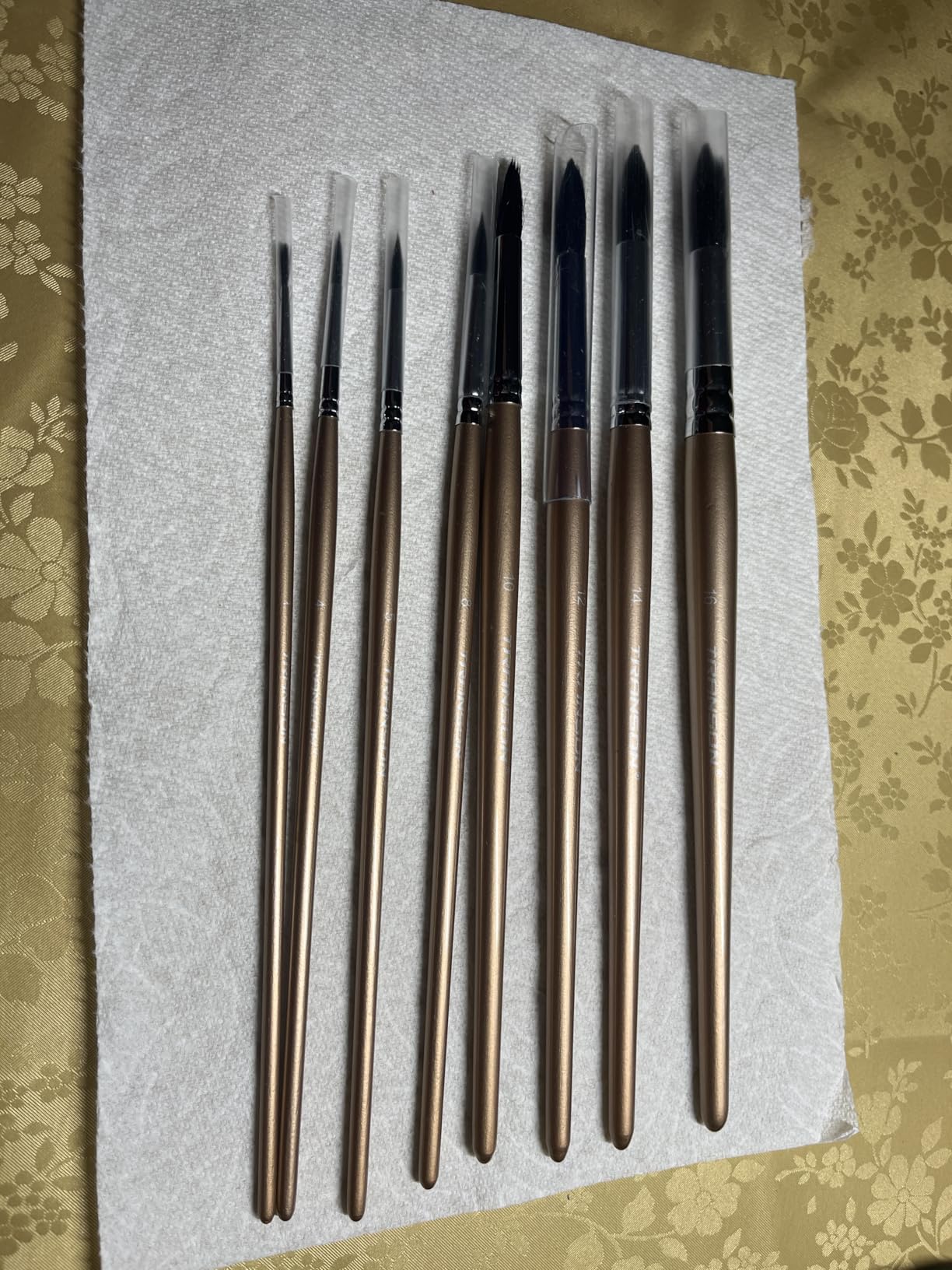 Transon 8pcs Round Watercolor Paint Brush Set Goat Hair for Watercolors,Acrylics,Inks,Gouache,Oil and Tempera customer photo 2