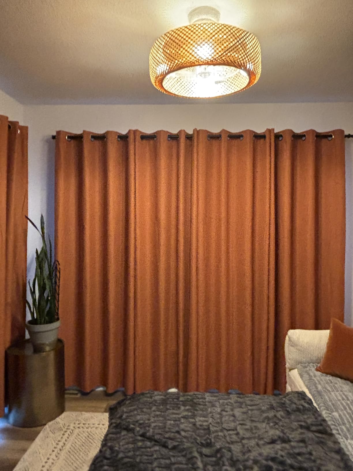 Yakamok Grey Room Darkening Curtains 52x84 inch Gray Grommet-Living Room customer photo 1