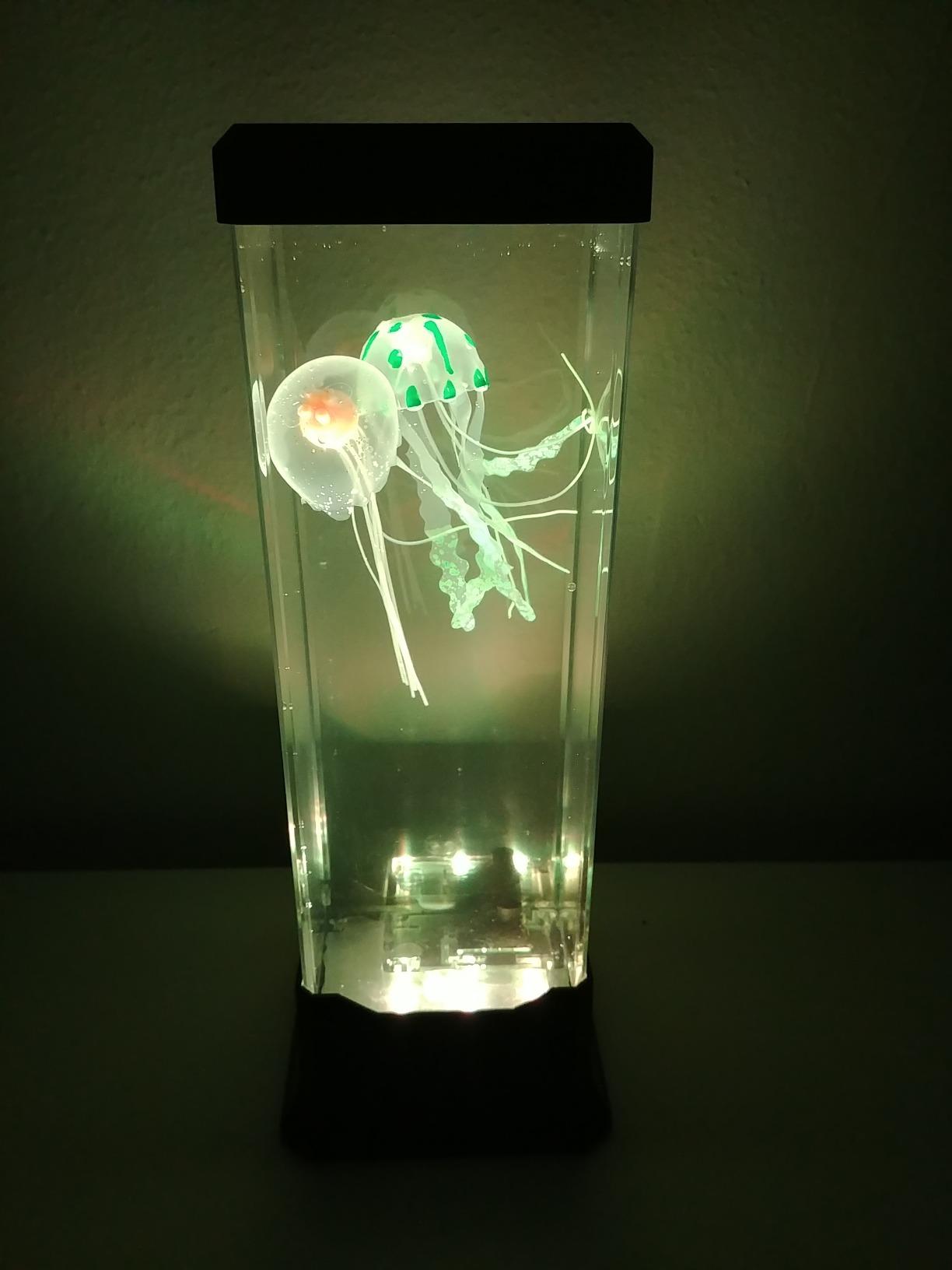 COLORLIFE Electric Jellyfish Tank Table Lamp with Color Changing Light Gift for Kids Men Women Home Deco for Room Mood Light for Relax(Black) customer photo 1