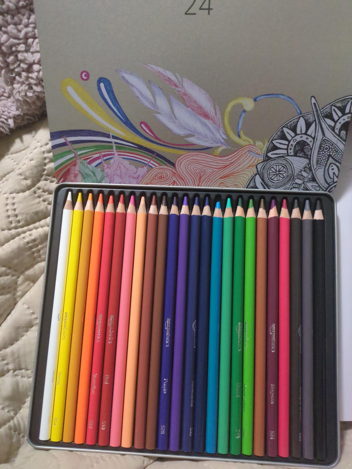 Amazon Basics Colored Pencils for Coloring and Drawing, Premium, Soft Core, Back to School Supplies, 72 Count (Pack of 1), Multicolor customer photo 1