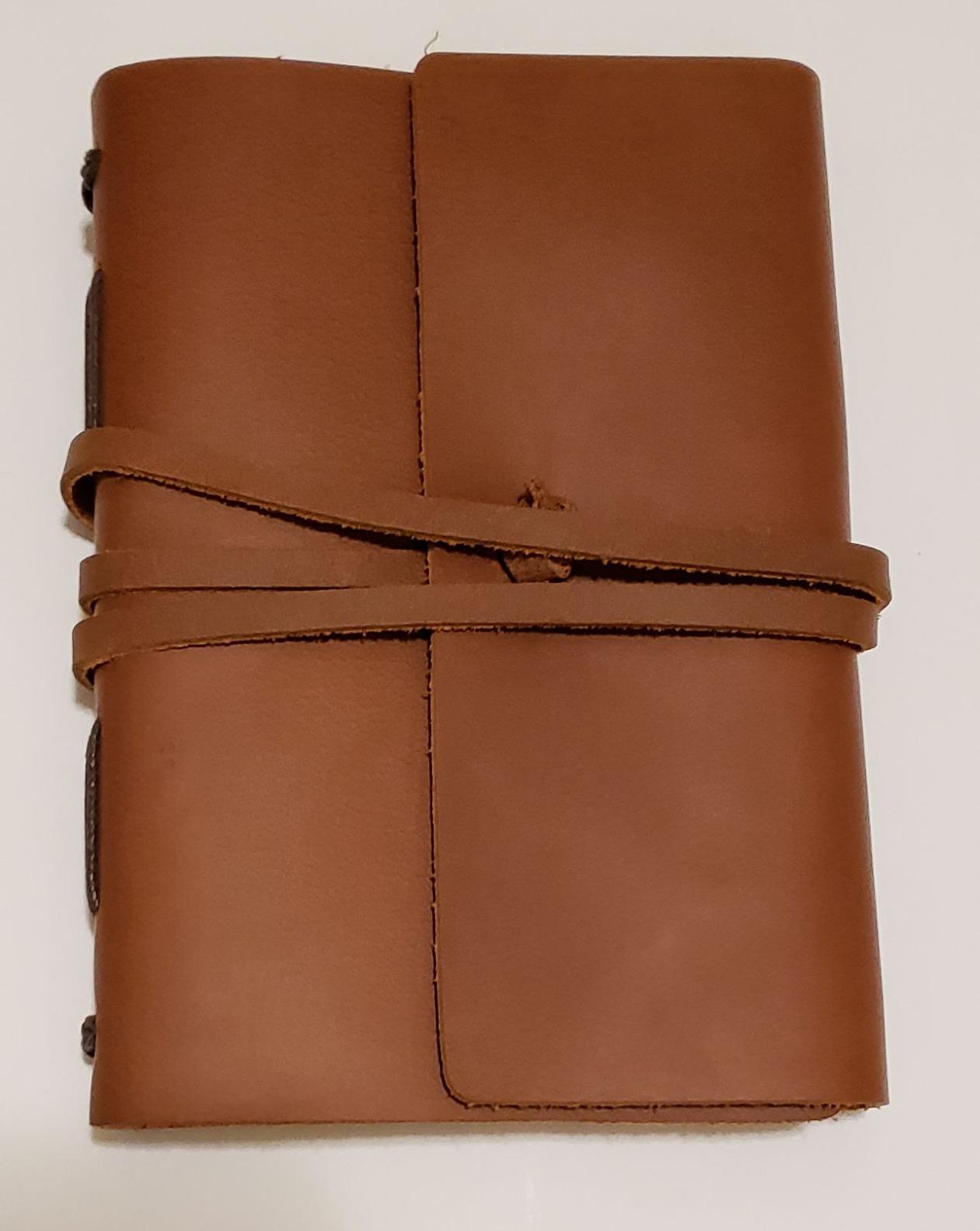 Leather Journal Writing Notebook - Genuine Leather Bound Daily Notepad for Men & Women Lined Paper 240 Kraft Pages, Handmade, Rustic Brown, 5 x 7 in customer photo 1