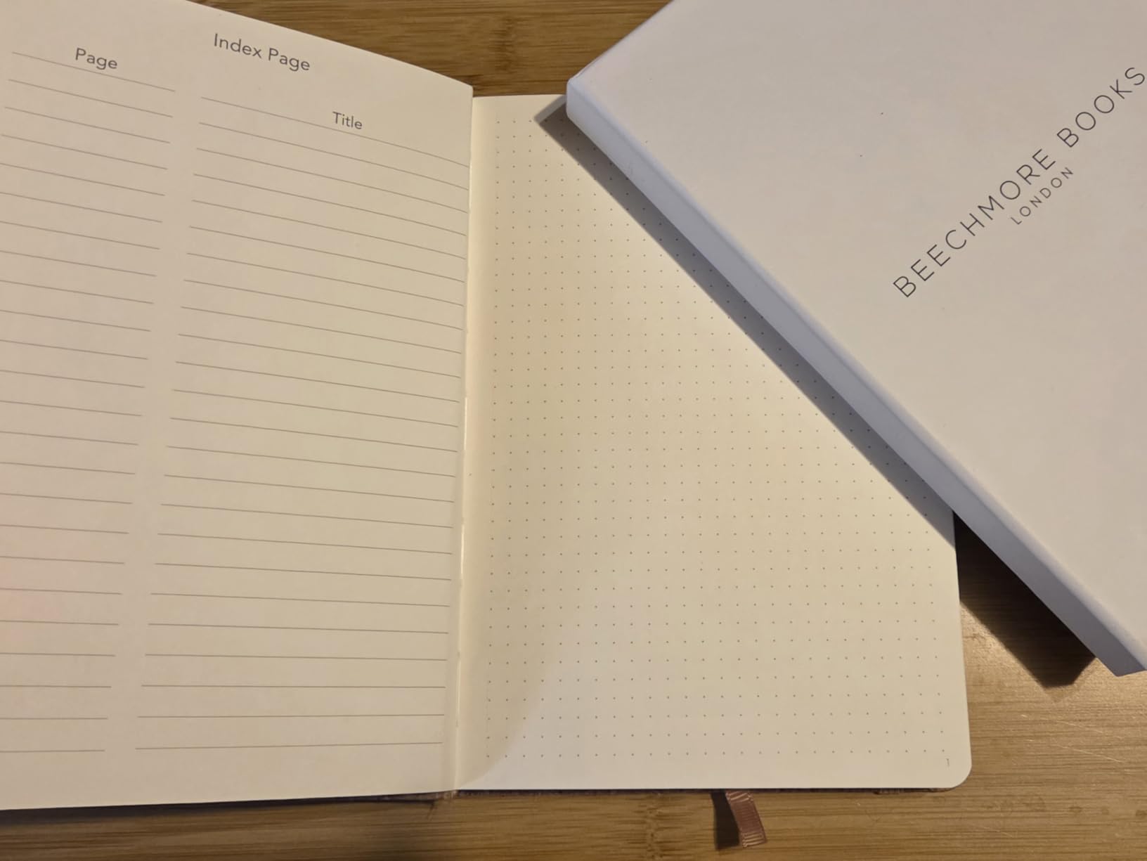 BEECHMORE BOOKS A5 Dotted Journal – 160gsm Thick Paper No-Bleed Bullet Notebook – Hardcover Dot Grid Logbook with Presentation Gift Box – Vegan Leather Sketchbook for Artists & Professionals customer photo 1