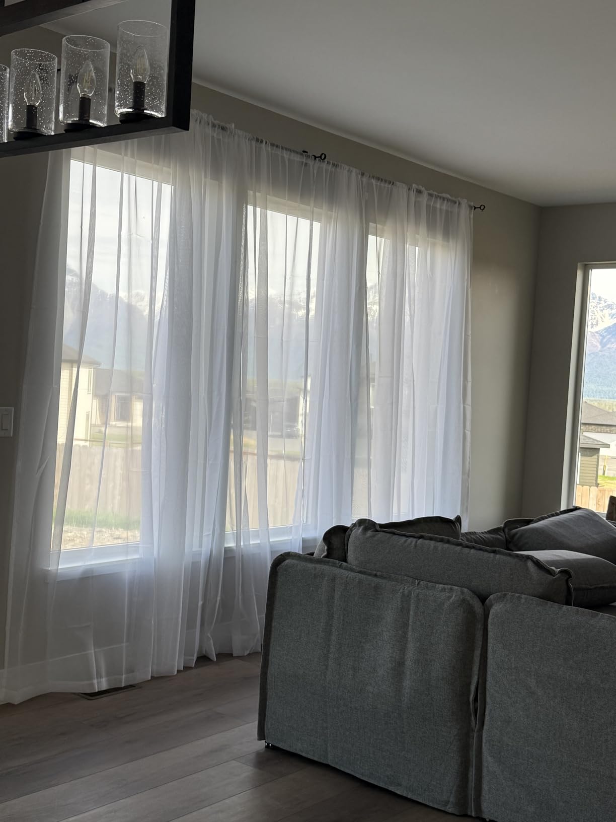 MIULEE 2 Panels Sheer Curtains for Living Room 54 X 84 Inches Ivory customer photo 1