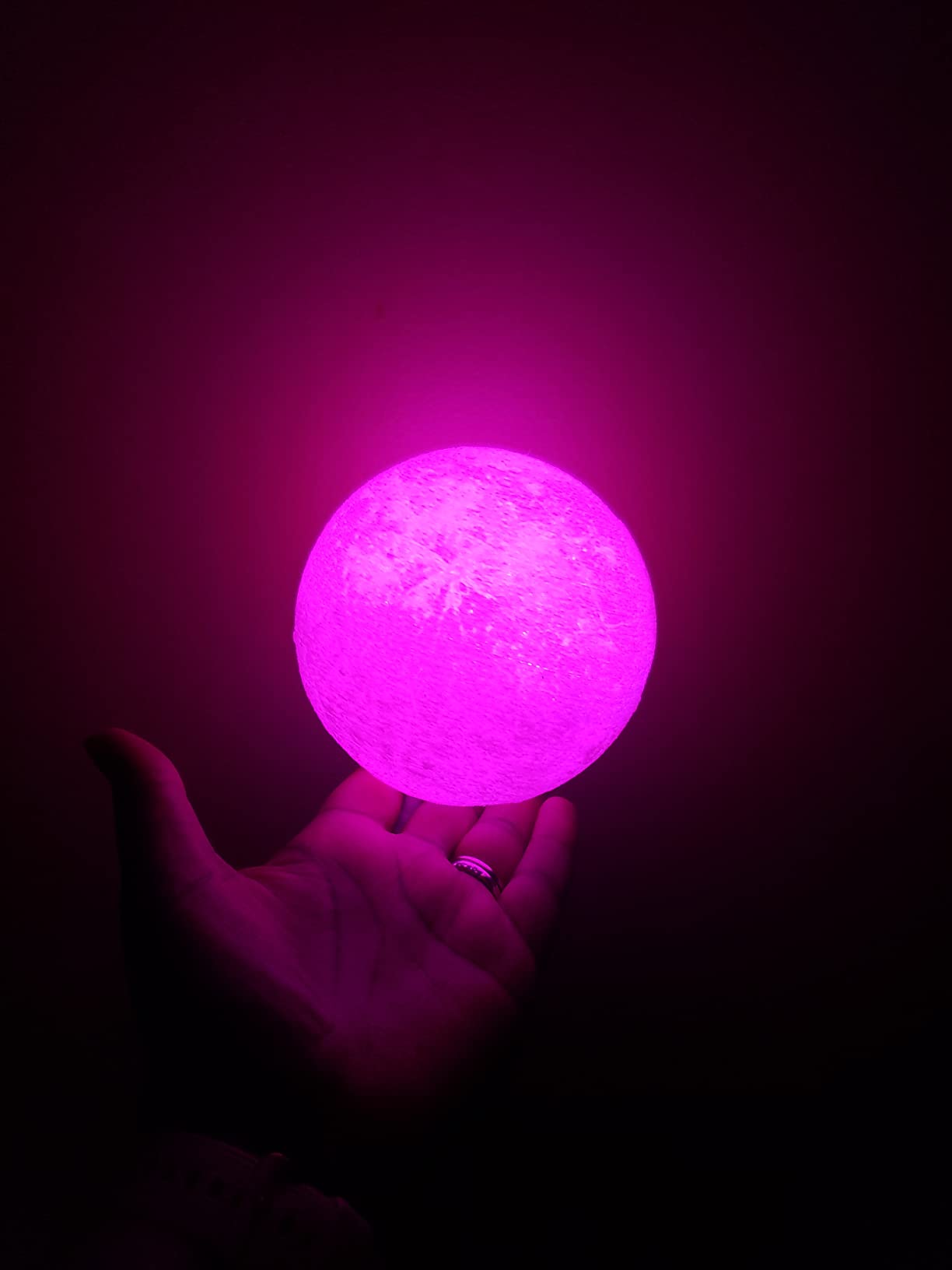 5.9 Inch Moon Lamp for Adults - 16 Color LED Light Up Moon Ball, Large Realistic 3D Night Light with Remote & Timer - Unique Thanksgiving & Gifts customer photo 2
