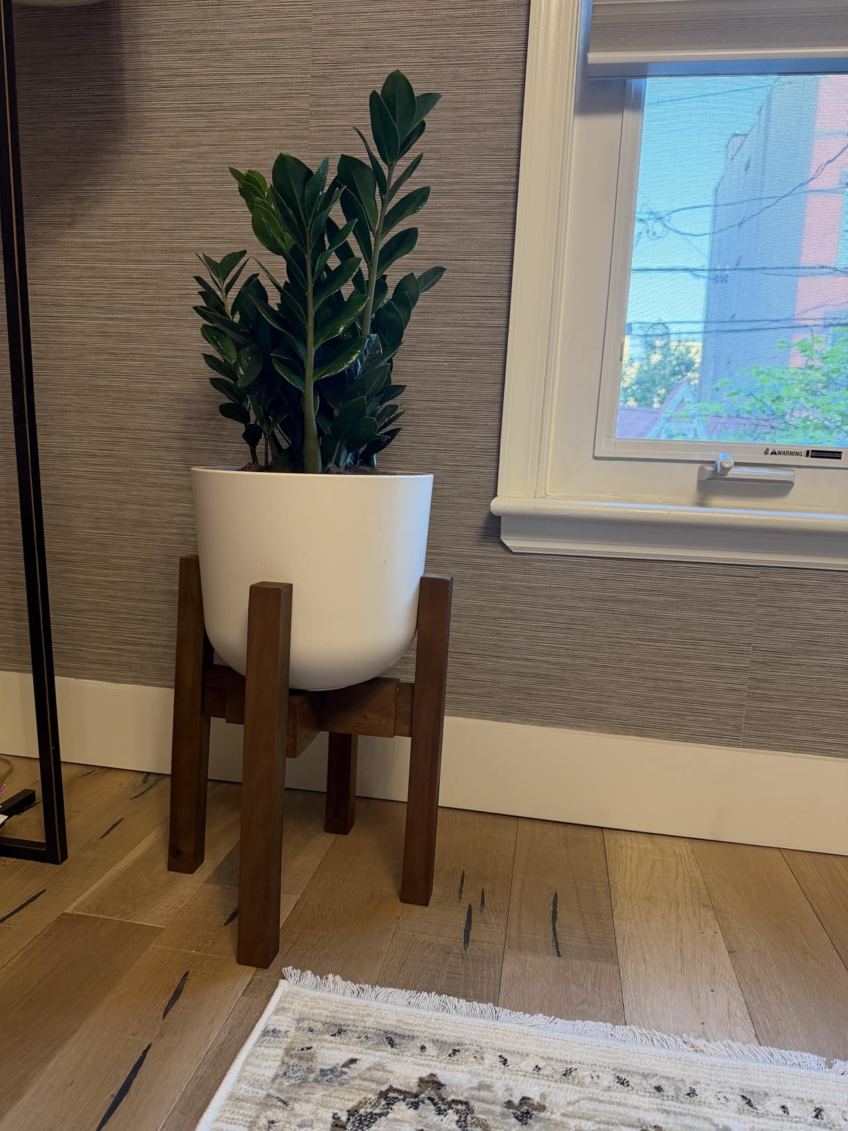 Sophia Mills Mid Century Plant Stand - Solid Wood Item Stand Handmade with Acacia - Fits Medium & Large Pots Sizes 8 to 12 inches (Not Included) (Adjustable Width: 8-12 inches, Dark Brown) customer photo 2