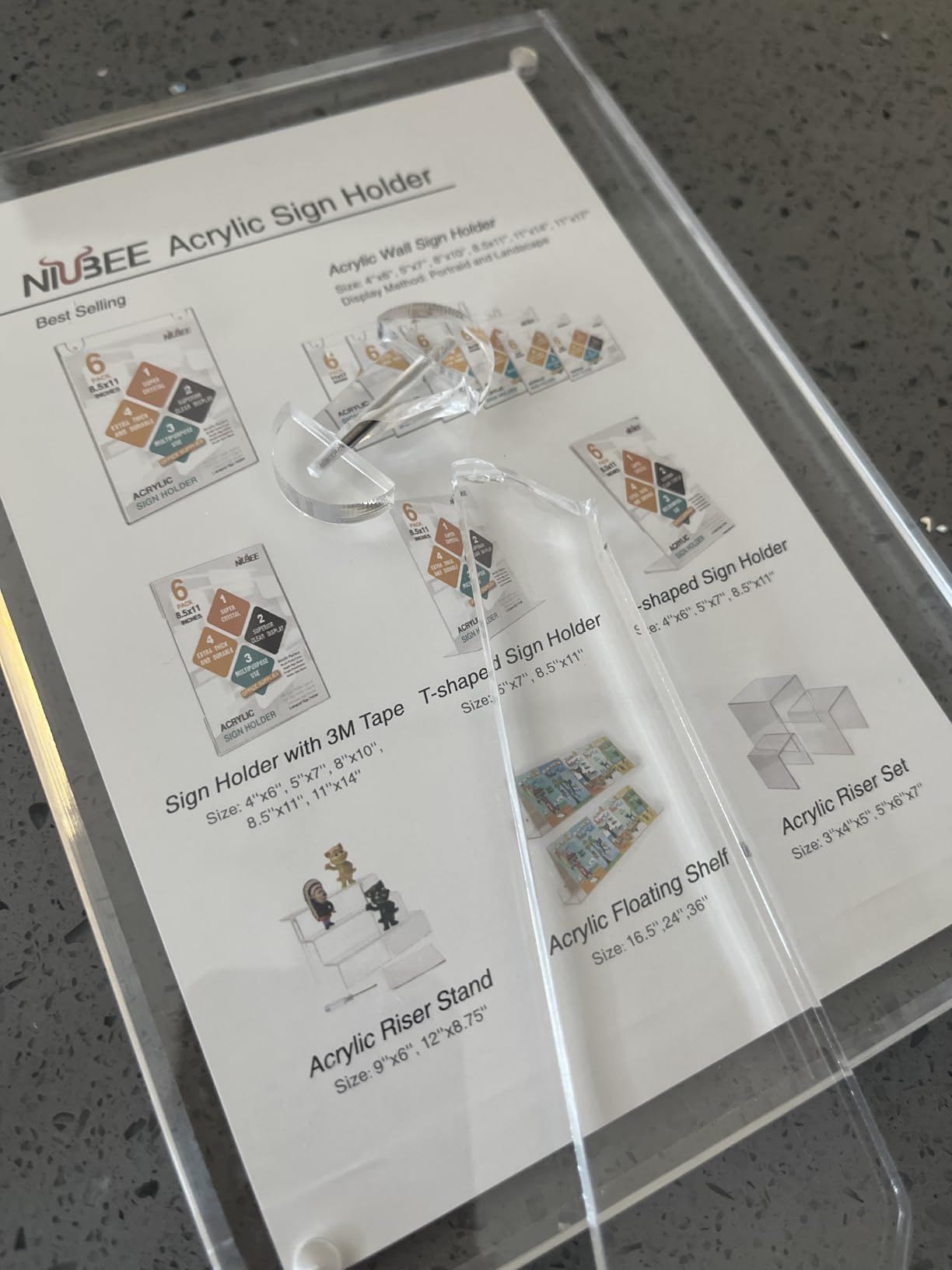 NIUBEE 5x7 Acrylic Picture Frame with Magnets,Floating Photo Frames 2 Packs customer photo 1