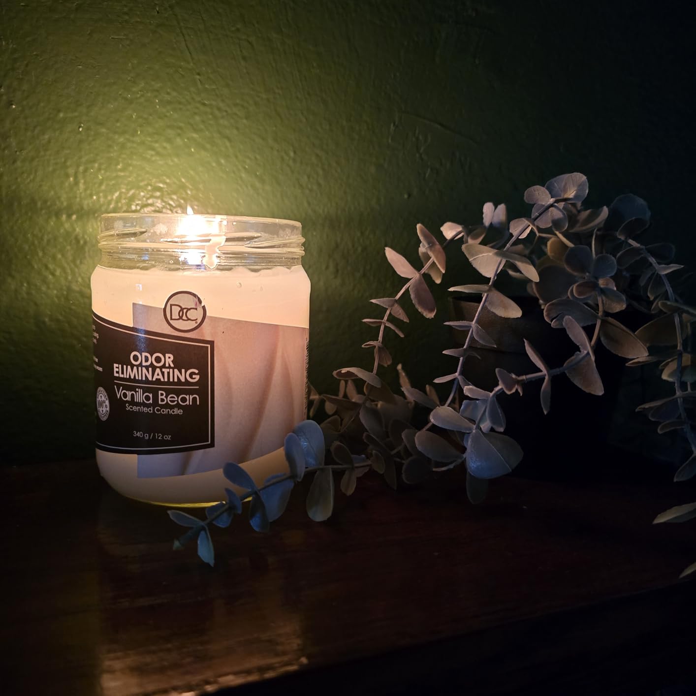Vanilla Bean Odor Eliminating Highly Fragranced Candle - Eliminates 95% of Pet, Smoke, Food, and Other Smells Quickly - Up to 80 Hour Burn time - 12 Ounce Premium Soy Blend customer photo 2