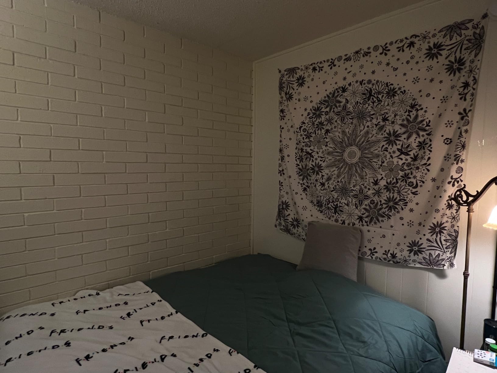 Neasow Bohemian Tapestry Wall Hanging, Beige White Floral Tapestry with Dotted Daisy Medallion Print Bedroom Boho Hippie Home Decor, 60x80 inches customer photo 2