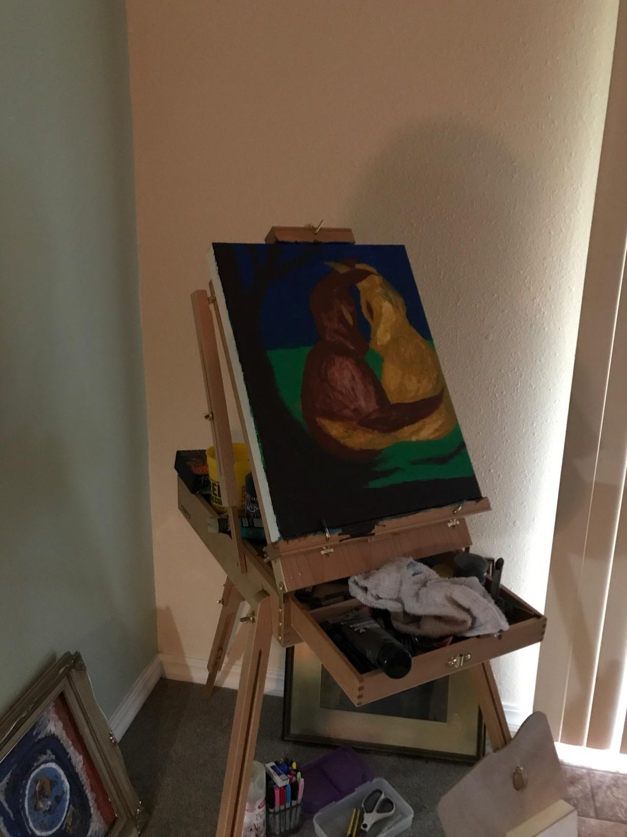 MEEDEN Portable French Sketchbox Art Easel: Foldable Standing Field Easel customer photo 1