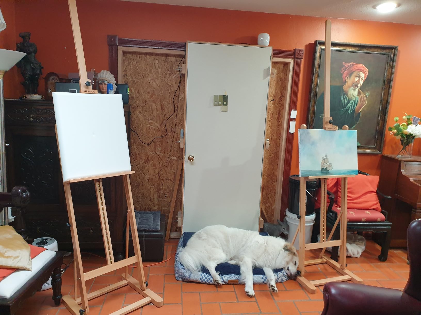 MEEDEN Classic Art Easel for Painting: Solid Beech Wood H‑Frame Easel customer photo 2