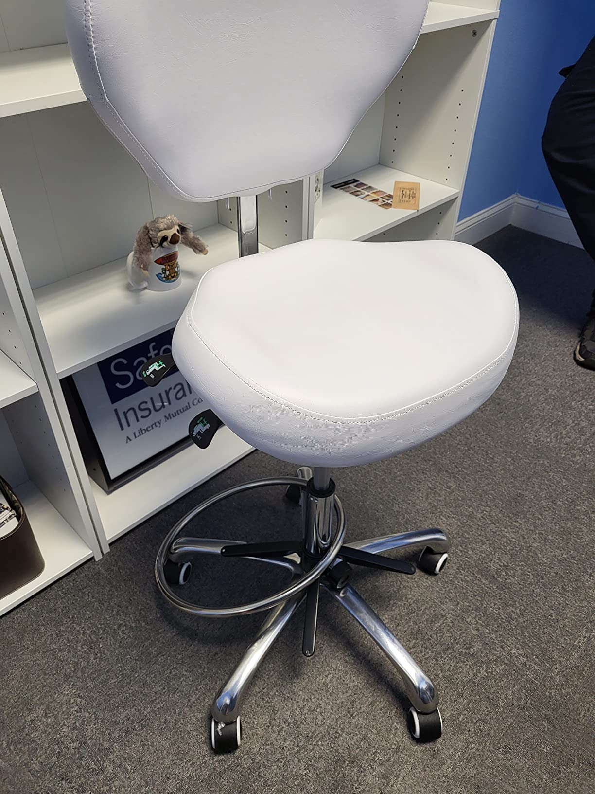 Kaleurrier Adjustable Stools Drafting Chair: with Back Support & Foot Rest customer photo 1