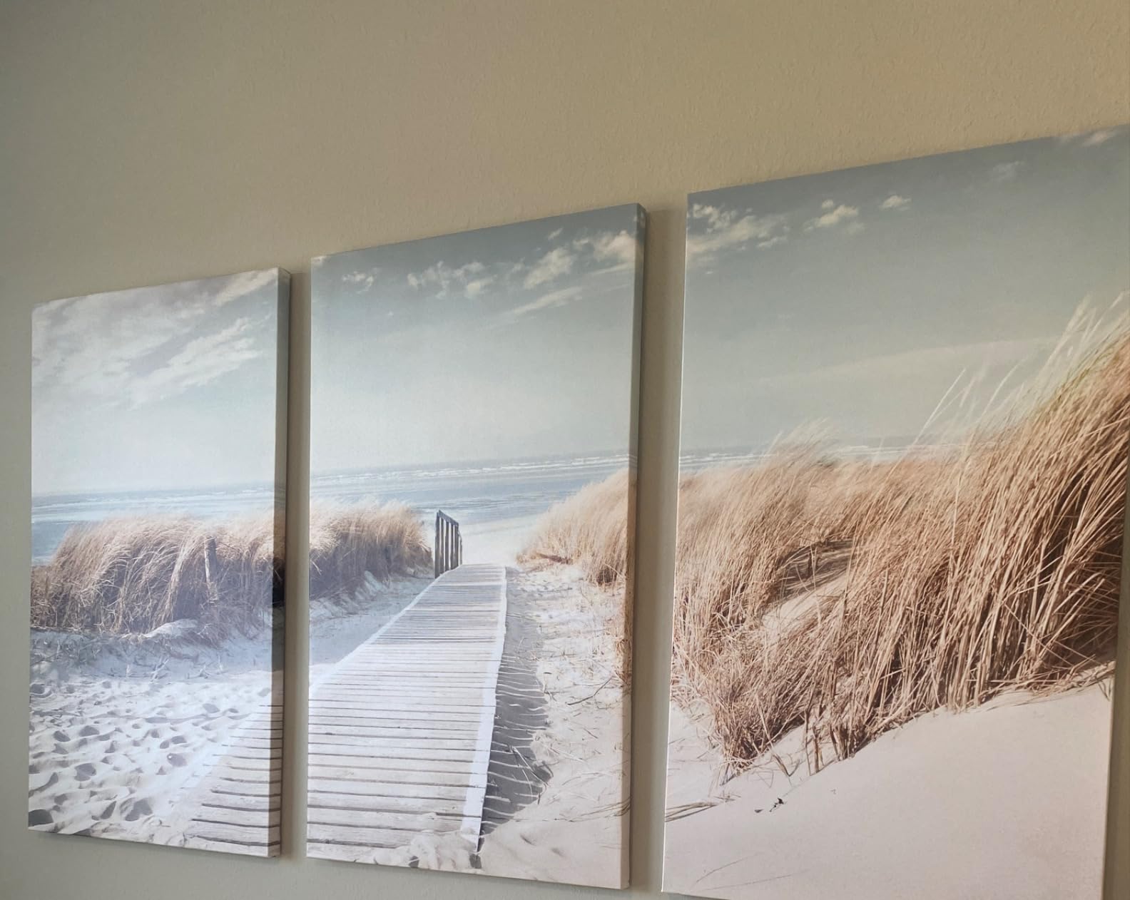 Hardy Gallery Beach Boardwalk Canvas Wall Art Coastal Decor 3 Panels customer photo 2