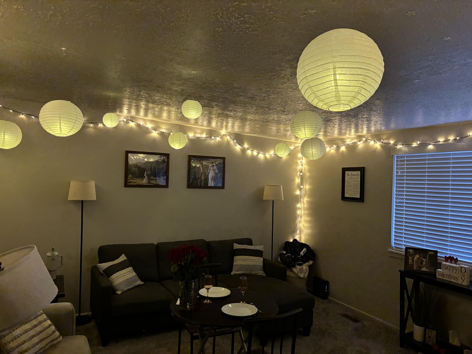 HAUSPROFI 12Pcs White Paper Lanterns with LED Lights Chinese Lanterns Decor customer photo 2