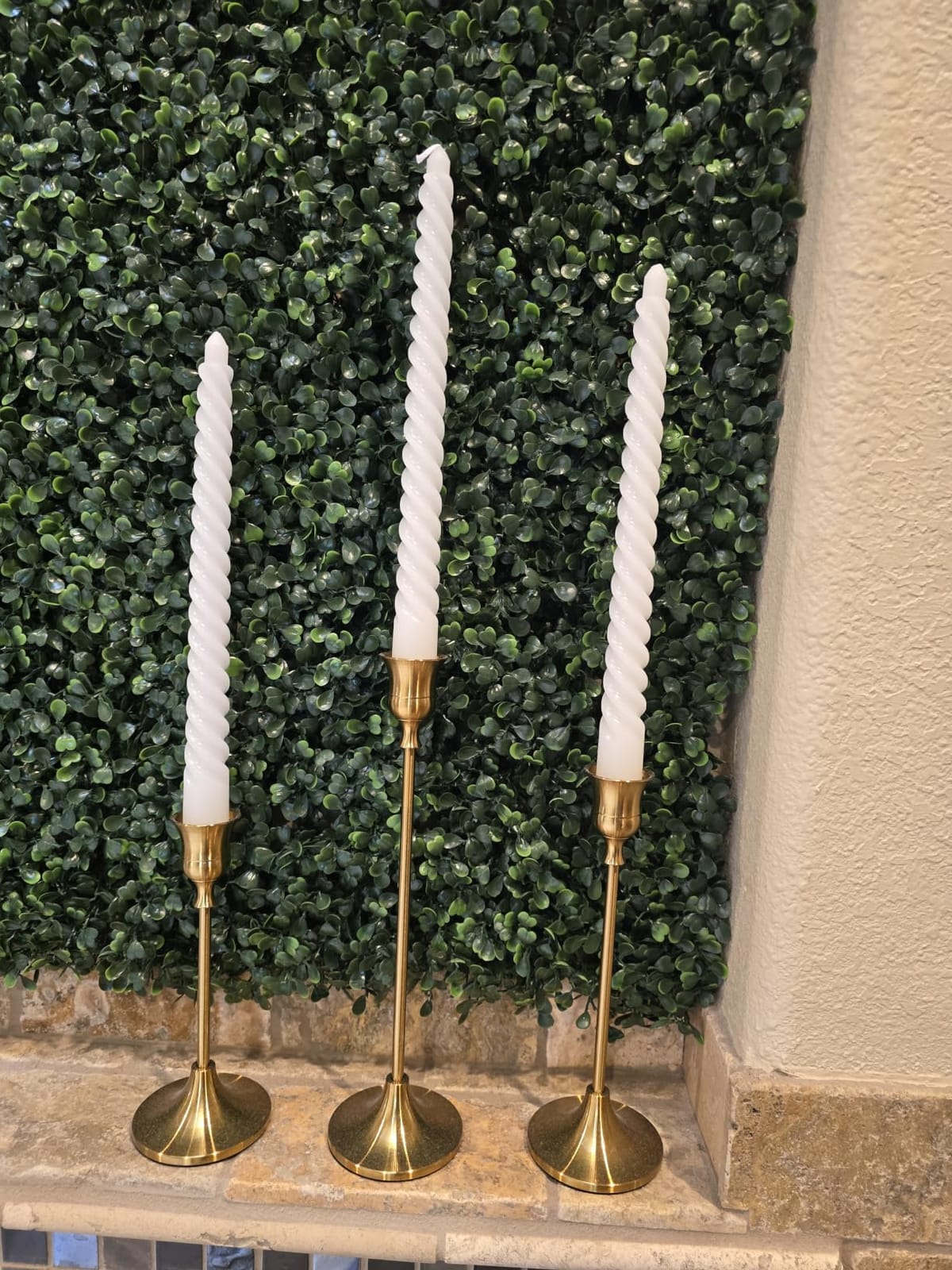 Candlestick Holders Taper Candle Holders, Set of 3 Candle Stick Holders Set, Brass Gold Candlestick Holder Set, Vintage Modern Decorative Centerpiece for Table Mantel Wedding Housewarming Gift customer photo 2