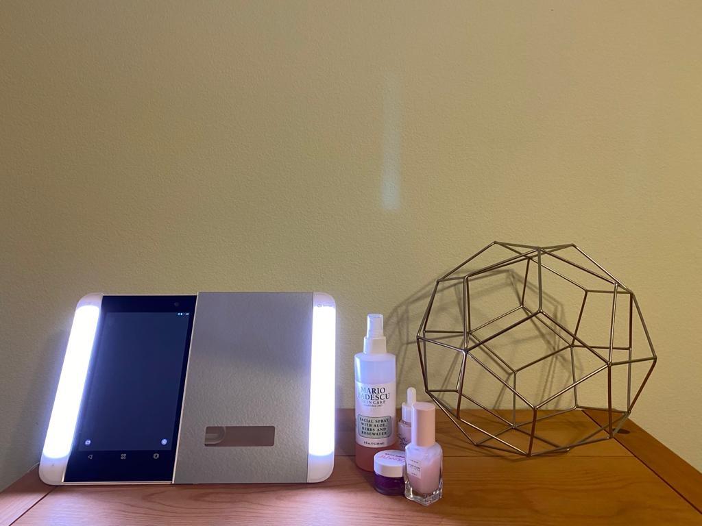 Himirror Slide: Smart Makeup Mirror With Skin Detector, Smart Beauty Mirror With Led Lights, Vanity Mirror With Foldable Stand, 1 count customer photo 1