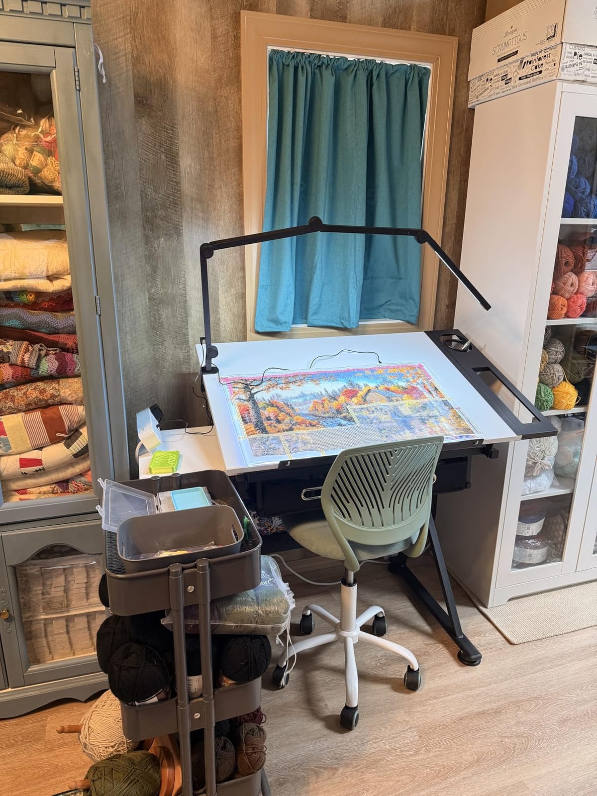 Yaheetech Adjustable Drafting Table Art Desk, Storage Drawers & Stool, Wood customer photo 1