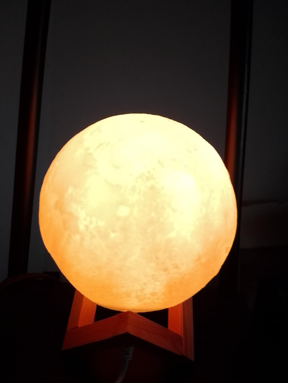 Moon Lamp, 16 Colors Dimmable Rechargeable Night Light, Remote/Touch, 6in customer photo 1