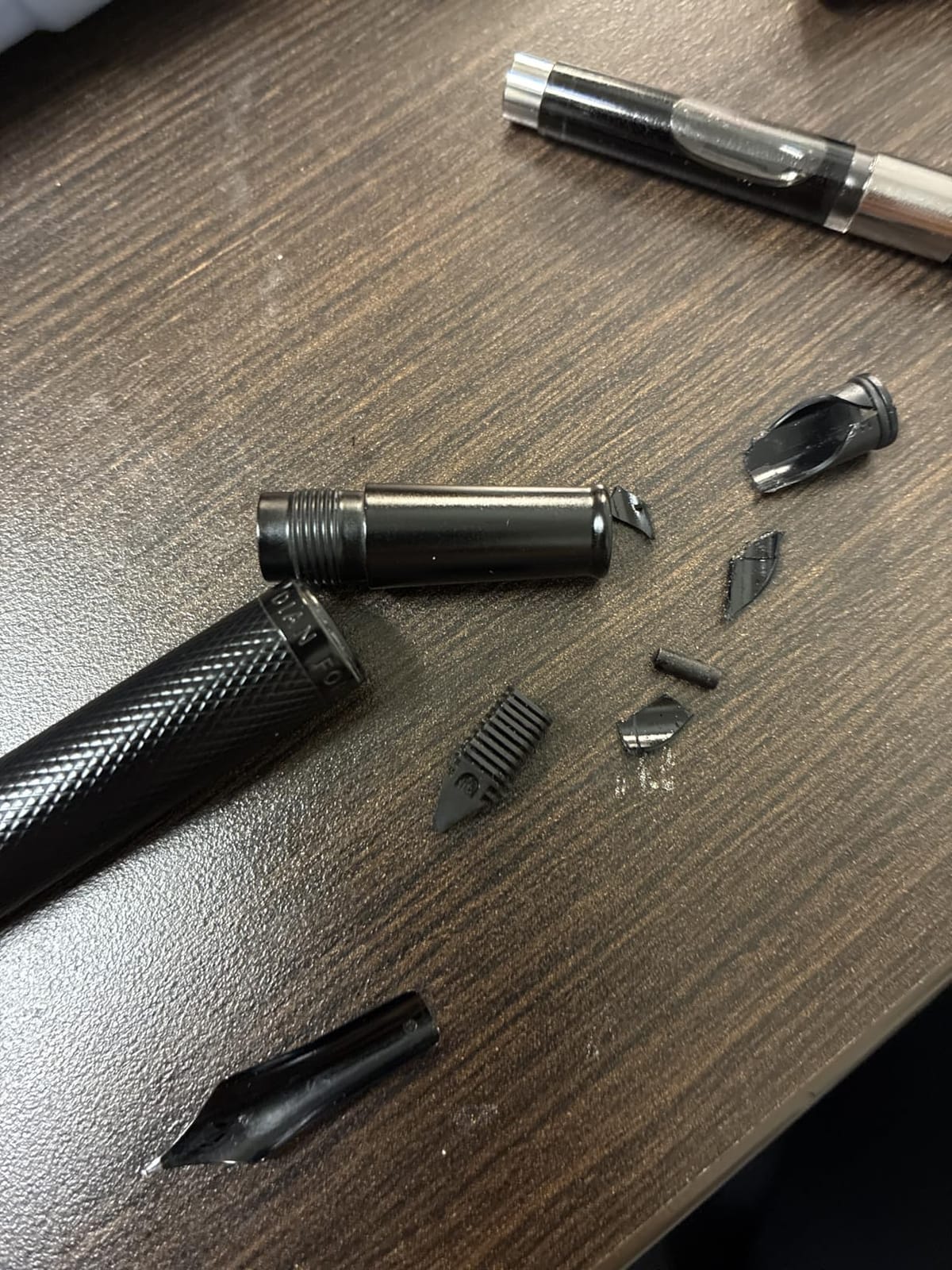 Matte Black Forest Fountain Pen Extra Fine Nib Classic Design with Converter and Metal Pen Box Set by Asvine customer photo 2
