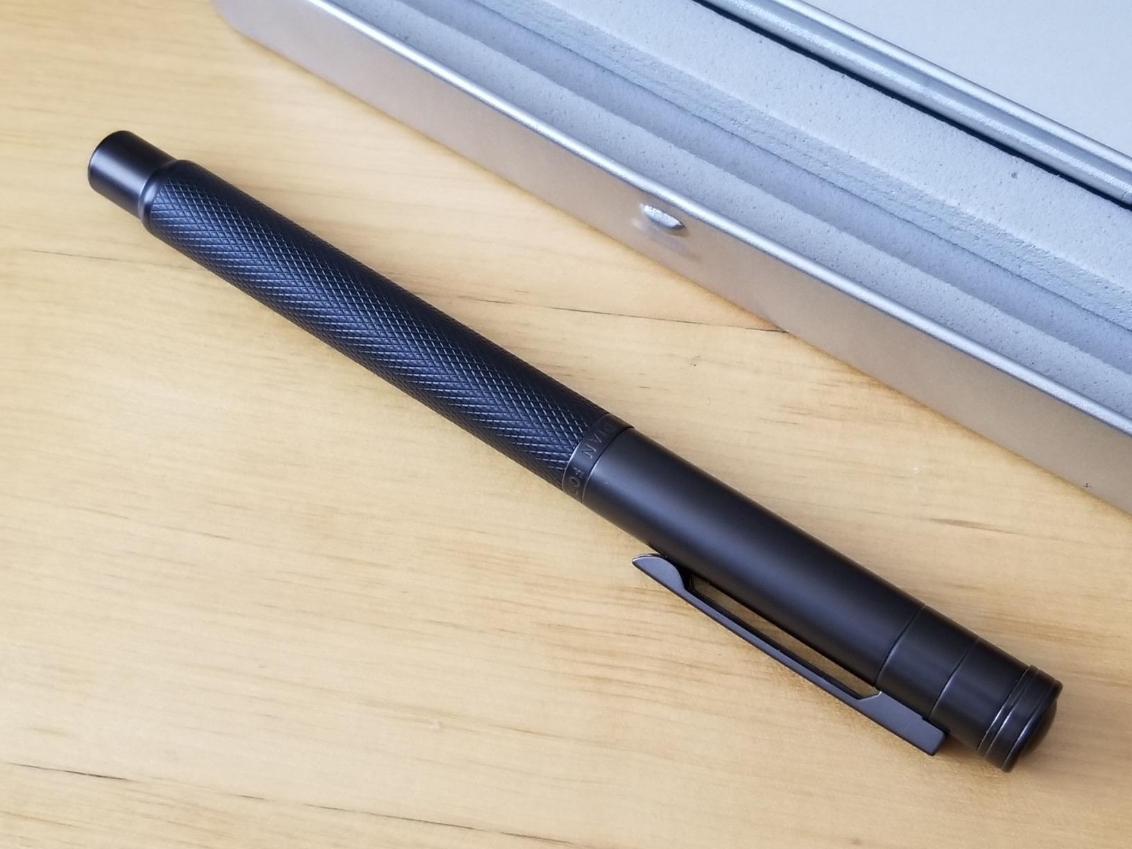 Brushed Black Forest Fude Pen, Bent Nib Calligraphy Fountain Pen (Fine to Broad) with Converter and Metal Box Set by Asvine customer photo 2