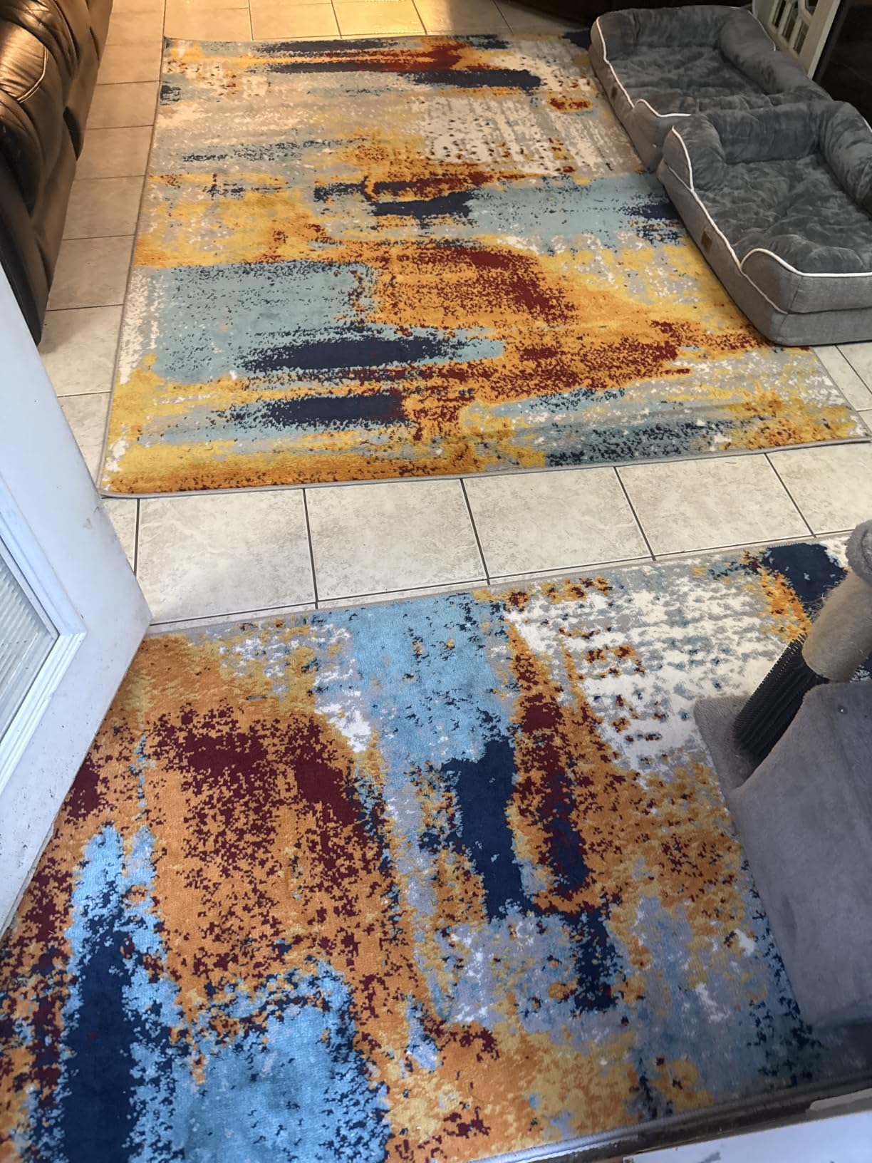 Rugshop Abstract Fade-Resistant Living Room Area Rug Multi 7'10