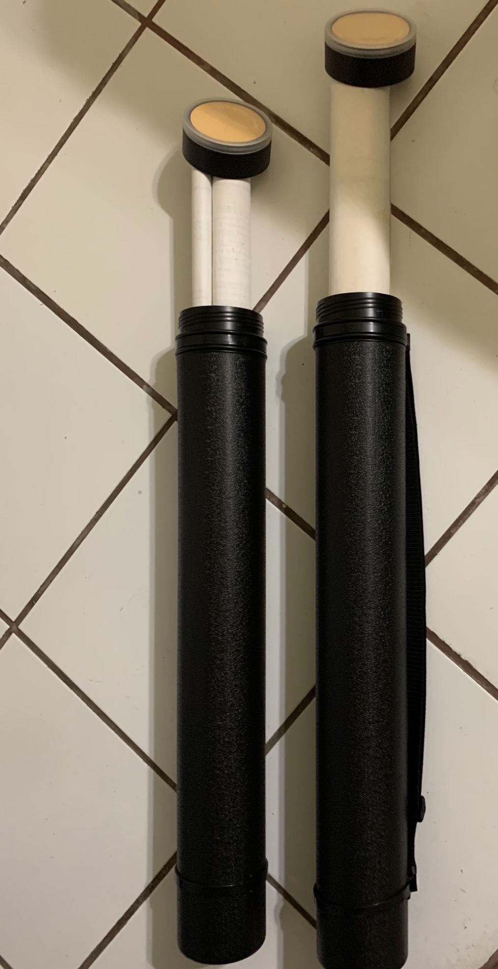 CalPalmy 2-Pack Extendable Poster Tubes Expand from 24.5” to 40” with Shoulder Strap | Carry Documents, Blueprints, Drawings and Art | Black Portable Durable Round Storage Cases with Lids and Labels customer photo 2
