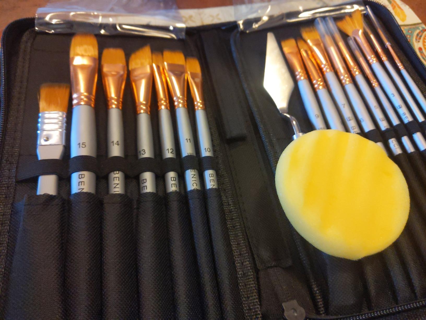 Acrylic Paint Brush Set of 16, Artist Paint Brushes for Acrylic Painting customer photo 1