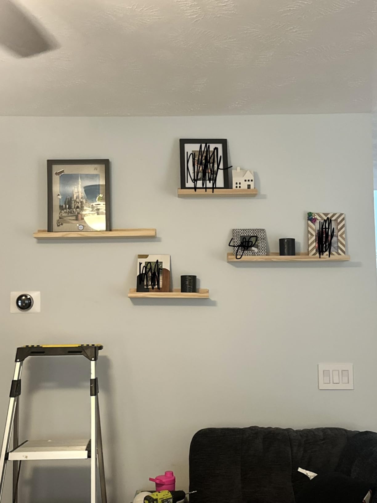 AZSKY 2pc 36in Natural Wood Floating Shelves, Country Rustic Style Wall Shelves for Kids Books, Photo Picture Ledge, Nursery Decor customer photo 1